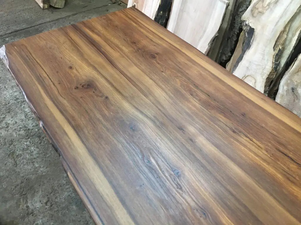 Book Matched English Elm Table. Dining Tables