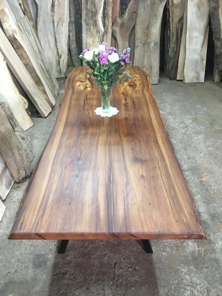 Book Matched English Elm Table. Dining Tables