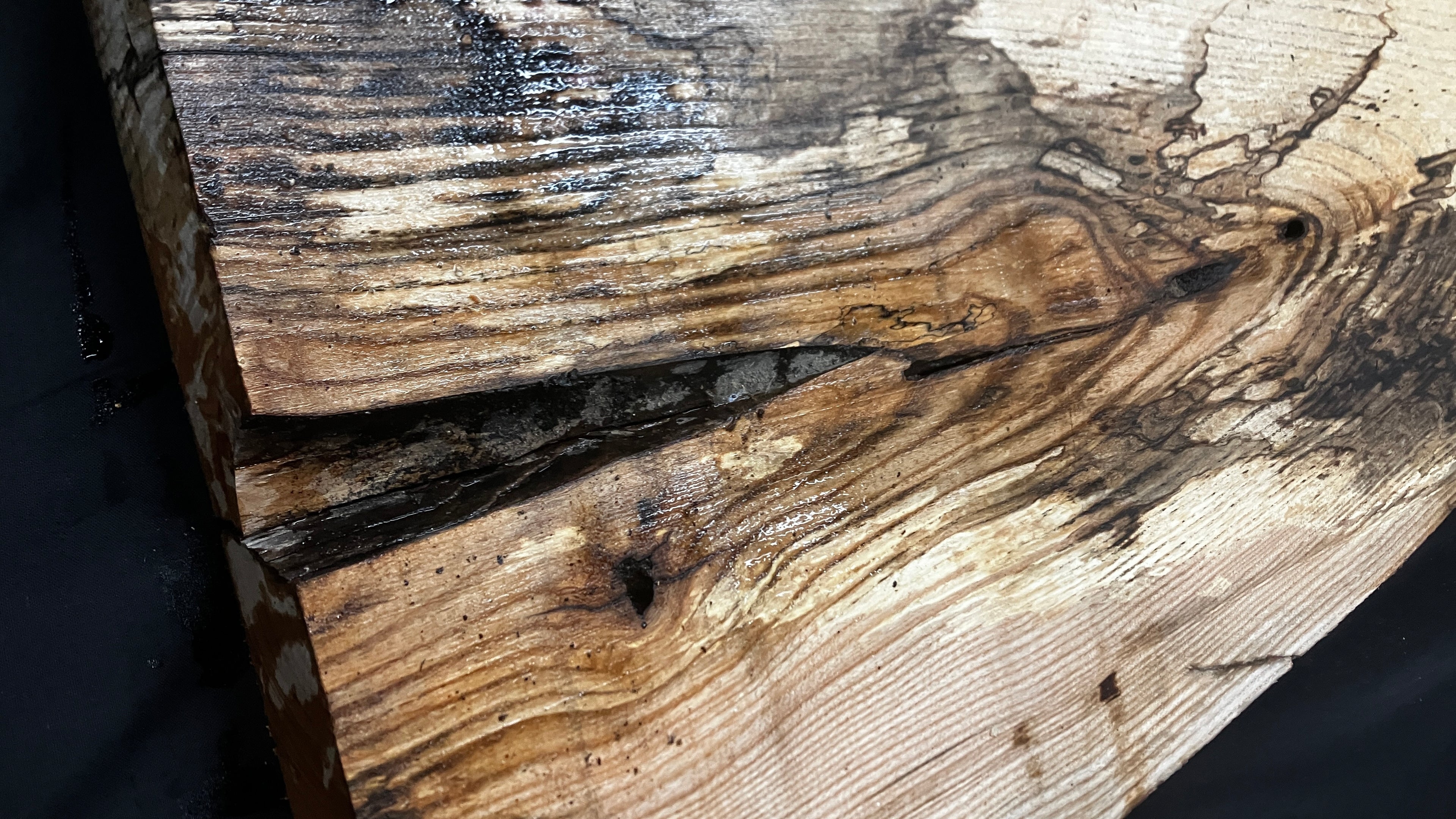 Spalted ash hardwood boards, shelving 1212 L x 401 W x 37 D (mm) (793)