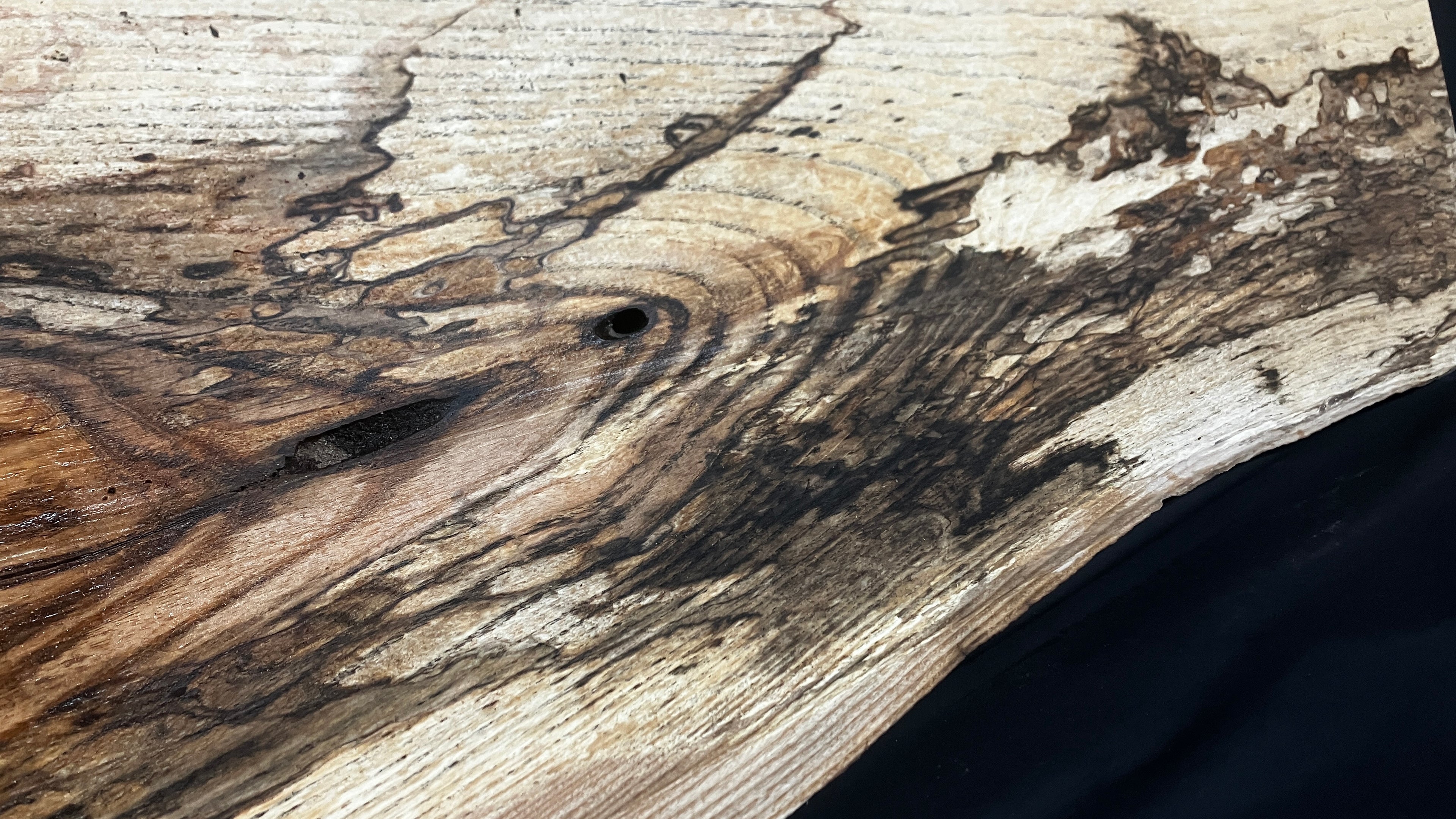 Spalted ash hardwood boards, shelving 1212 L x 401 W x 37 D (mm) (793)