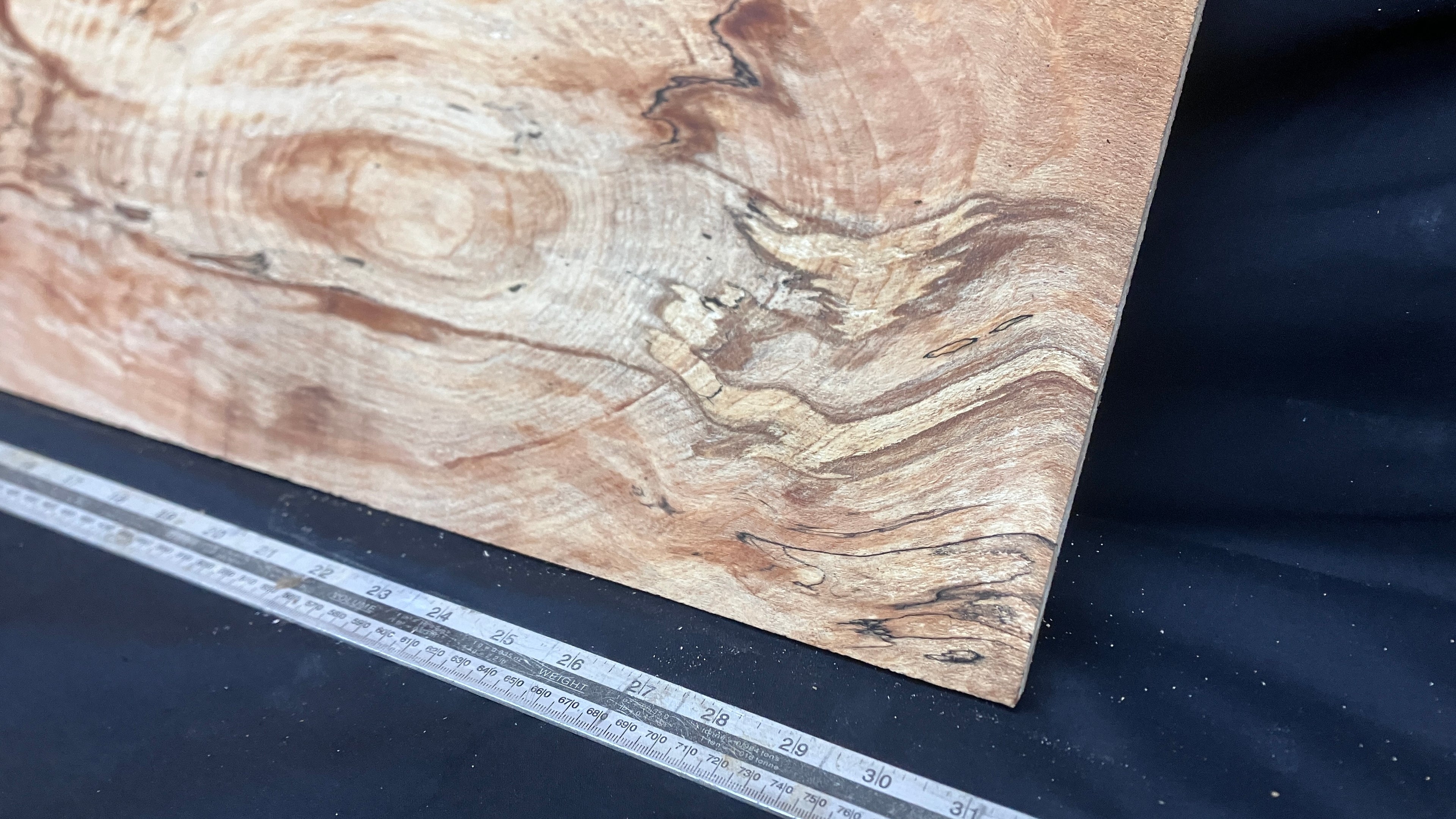 Spalted Beech timber, plank, board  790 L x 390 W x 19 D (mm)    (997)