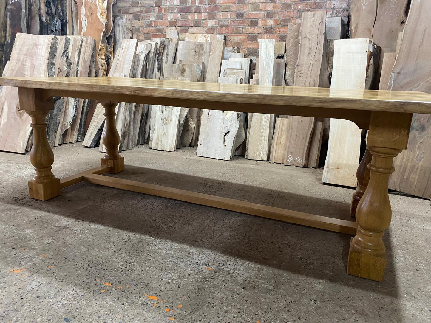 Solid oak refectory table 8-10 seater