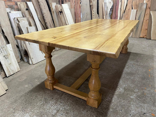 Solid oak refectory table 8-10 seater