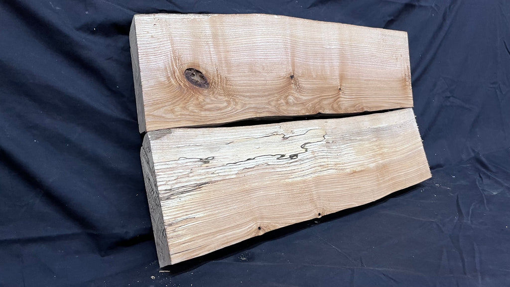 2x Ash resin table blanks, Floating shelf, mantle, planks 669 L x 413 W x 59 D mm     (372)