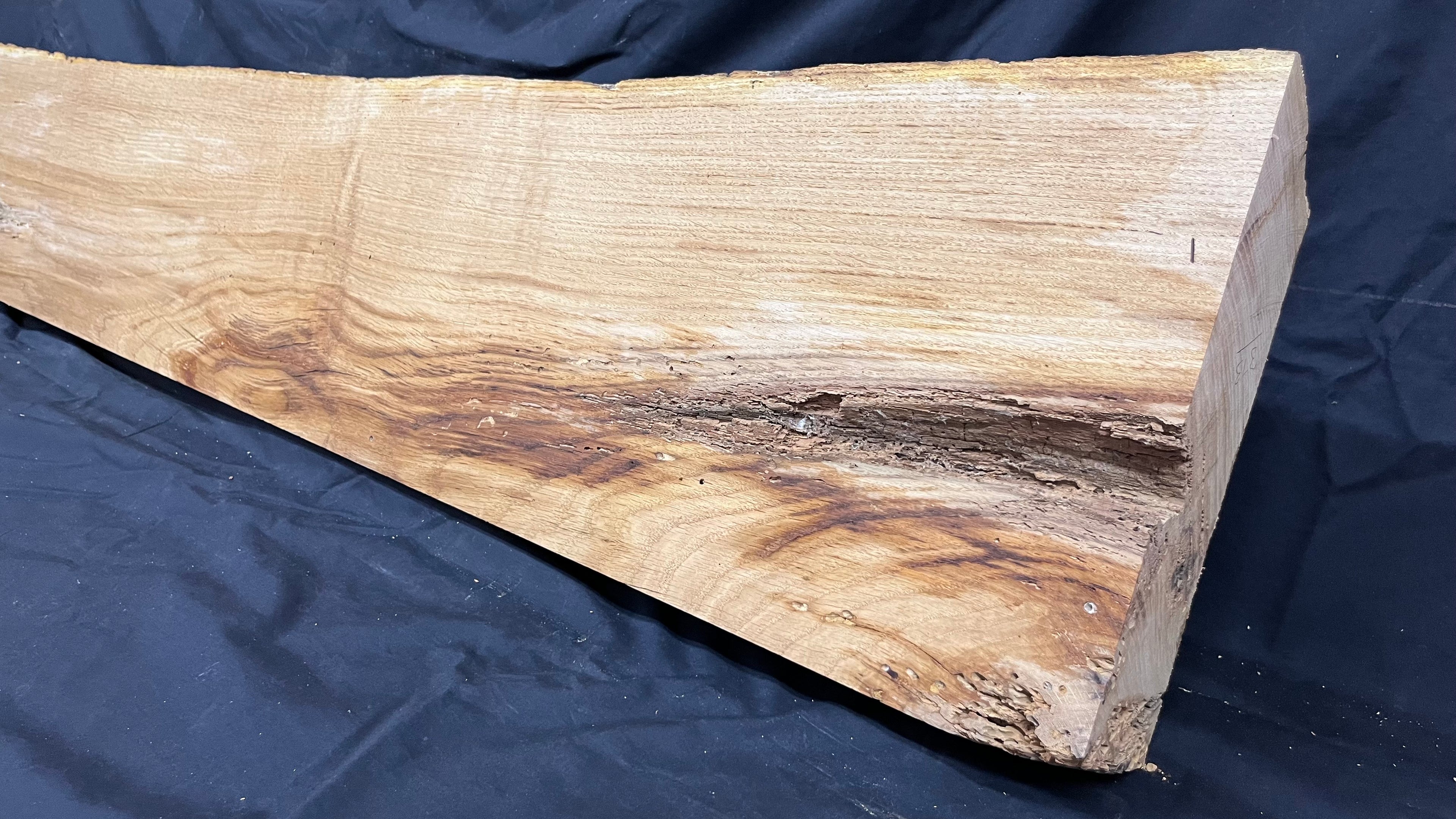 Oak mantle piece, old, reclaimed fire mantle, 1514 L x 300 W x 80 D mm    (373)