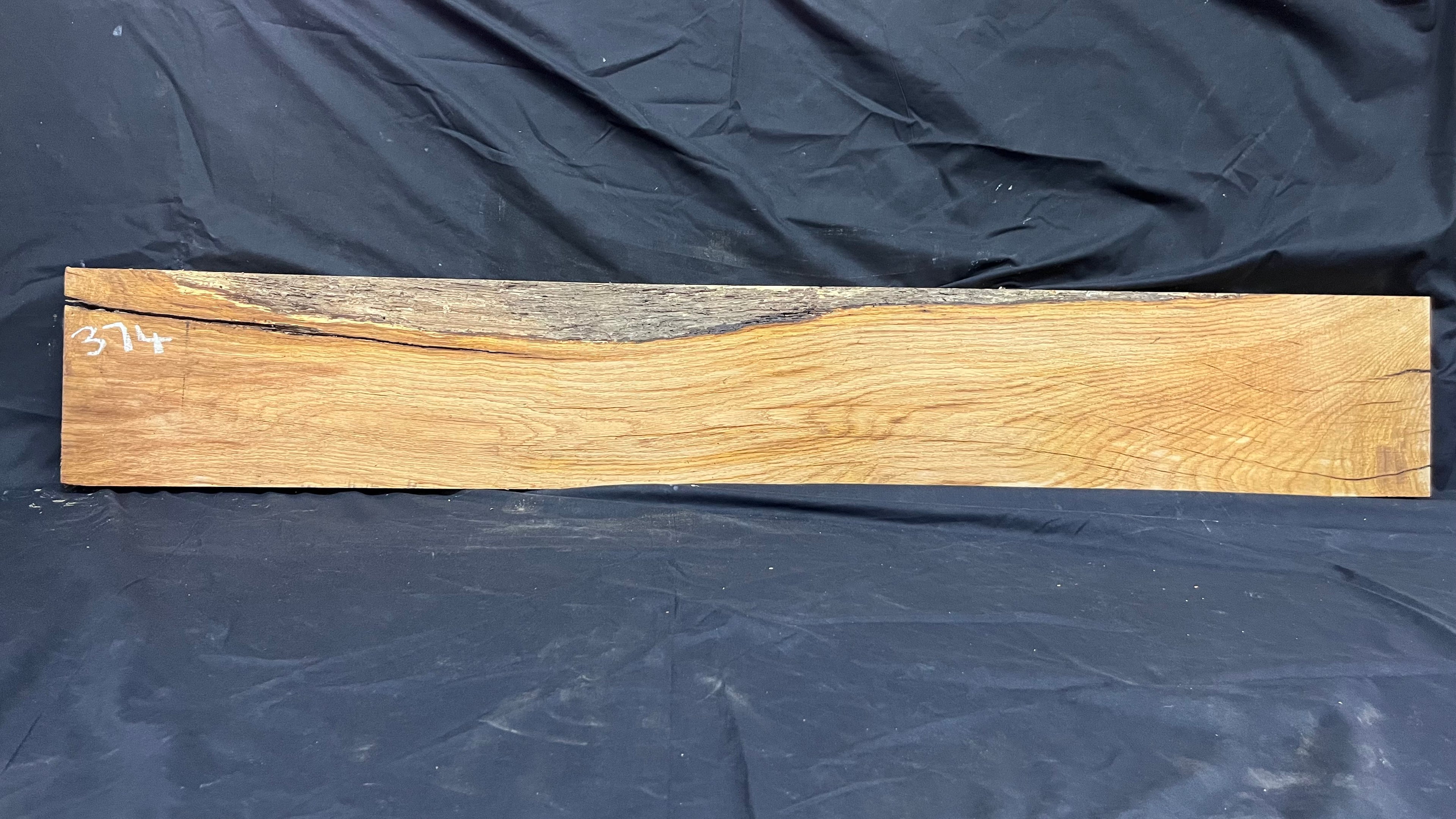 Oak mantle piece, old reclaimed fire mantle, 1498 L x 226 W x 50 D mm    (374)