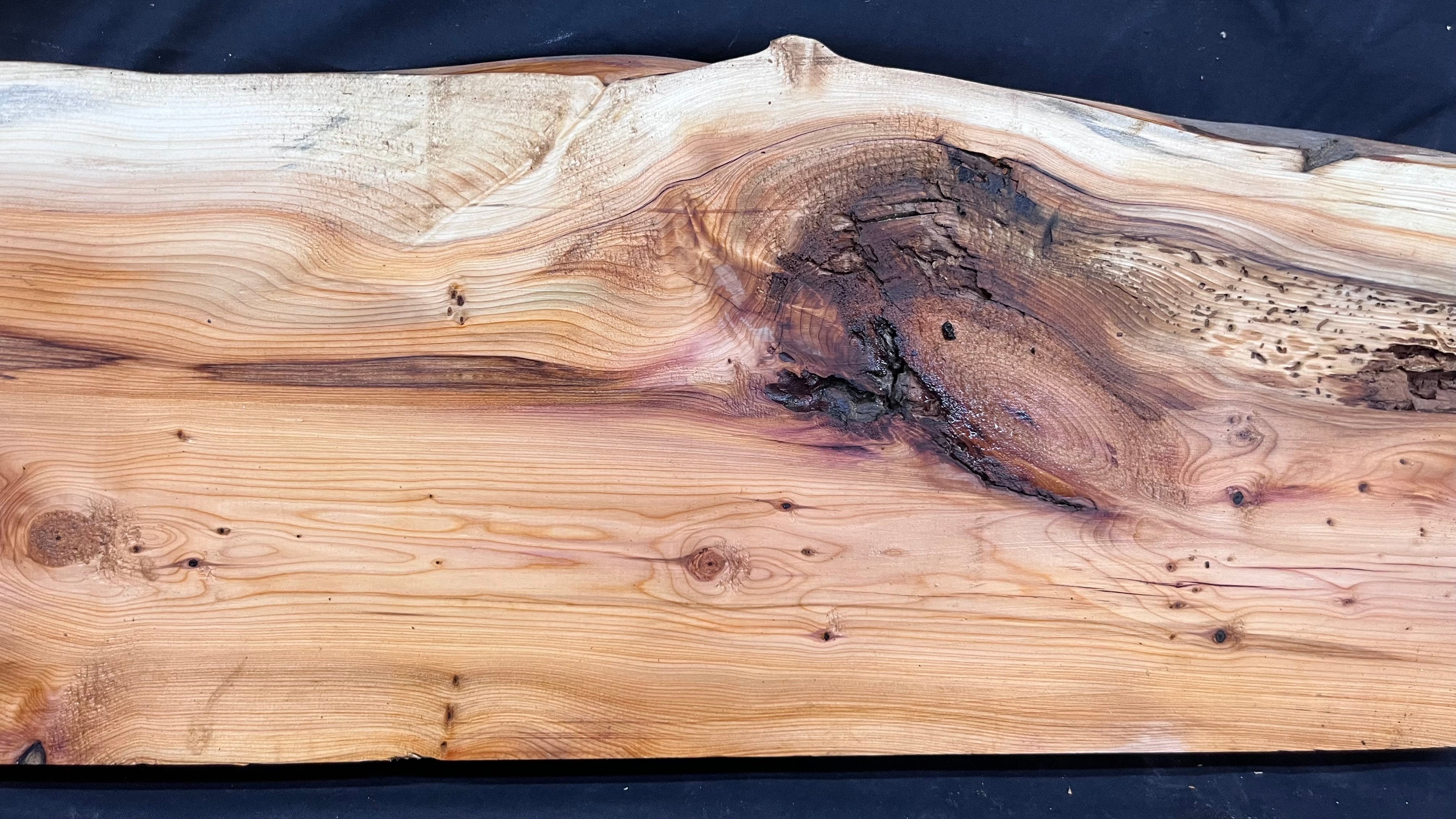 Hardwood yew, mantle piece, slab, board, shelf 1076 L x 242 W x 45 D mm    (381)