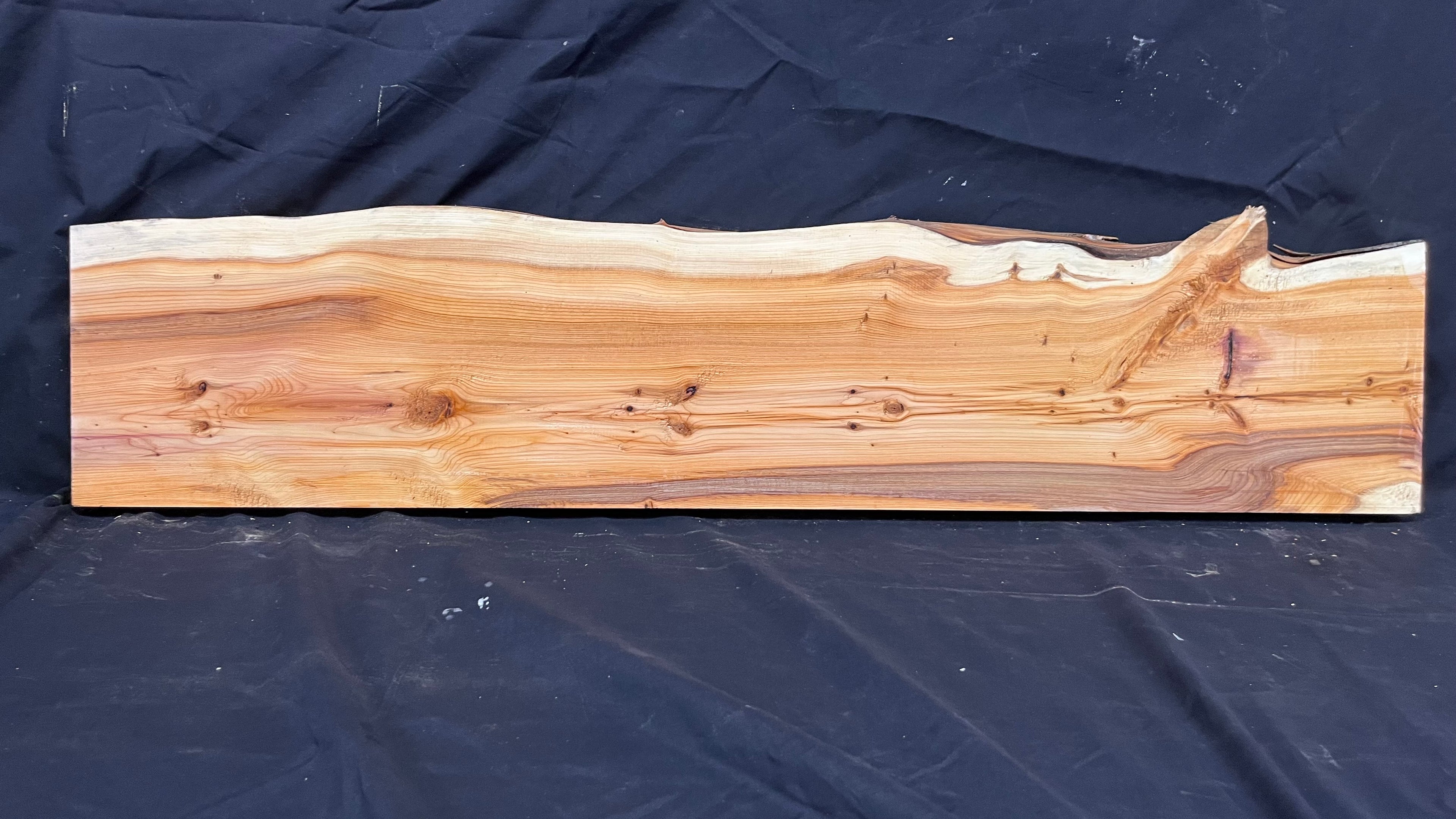 Hardwood yew, mantle piece, slab, board, shelf 1076 L x 242 W x 45 D mm    (381)