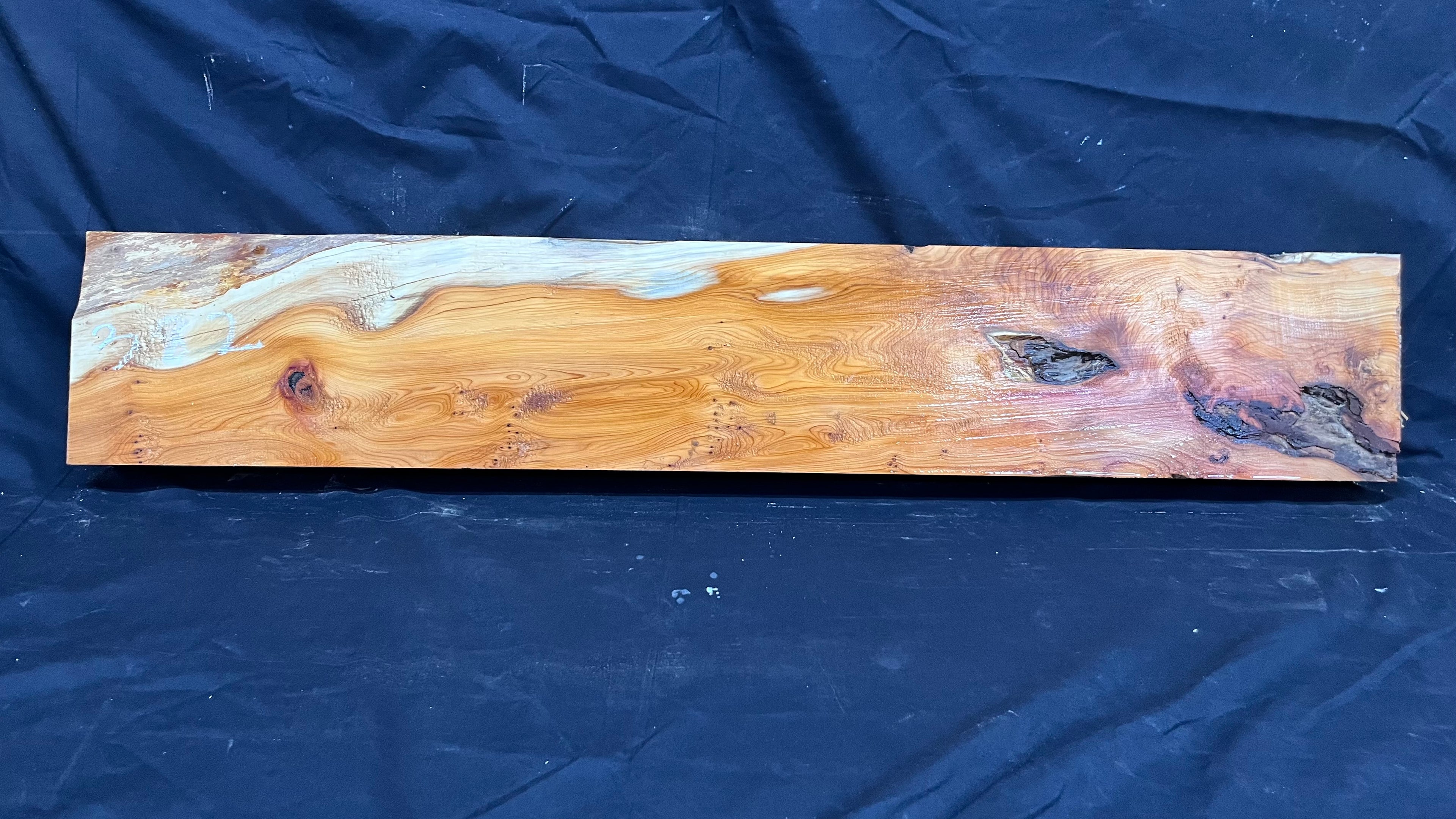 Hardwood yew, mantle piece, slab, board, shelf 1040 L x 181 W x 66 D mm    (382)