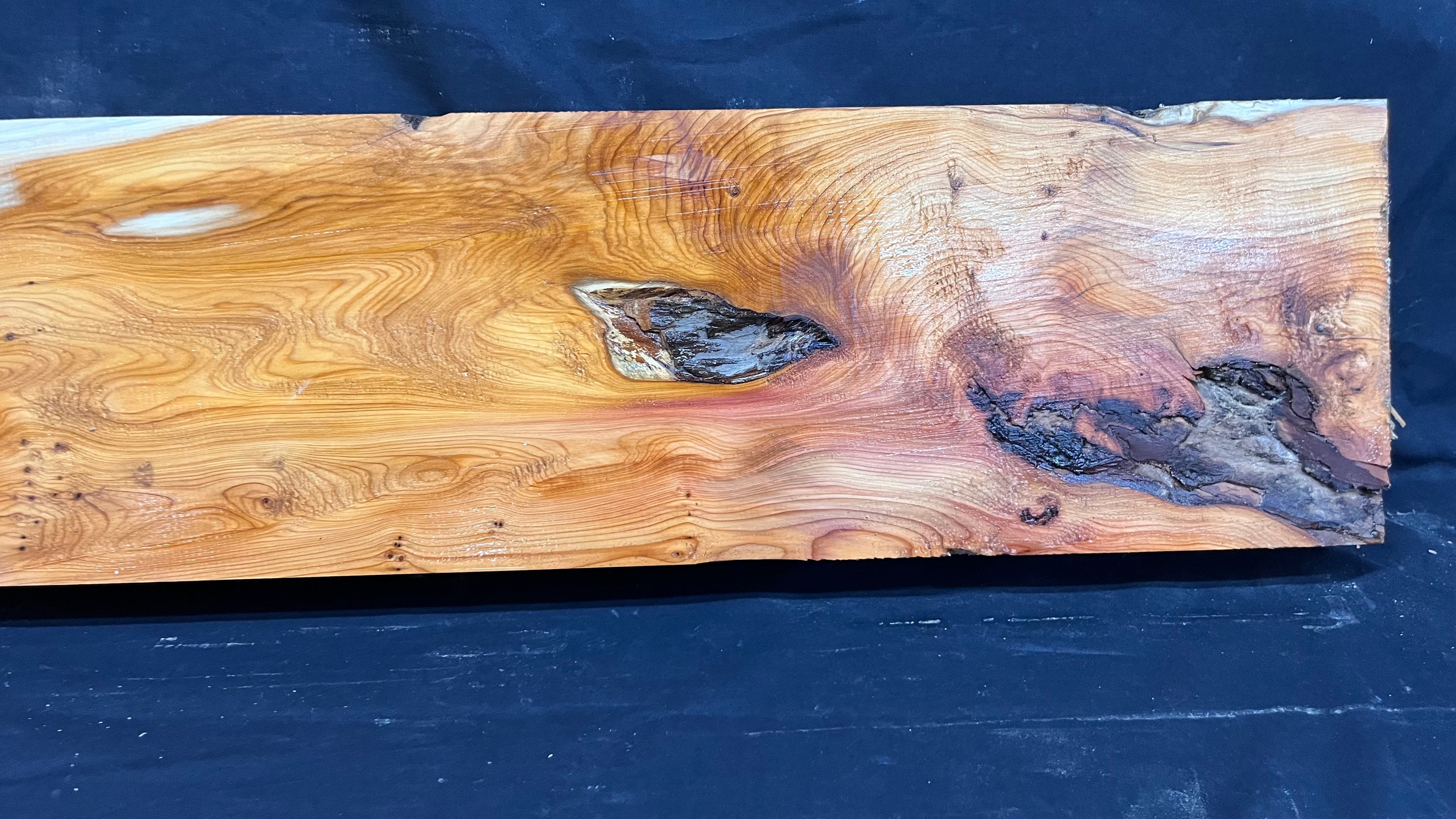 Hardwood yew, mantle piece, slab, board, shelf 1040 L x 181 W x 66 D mm    (382)