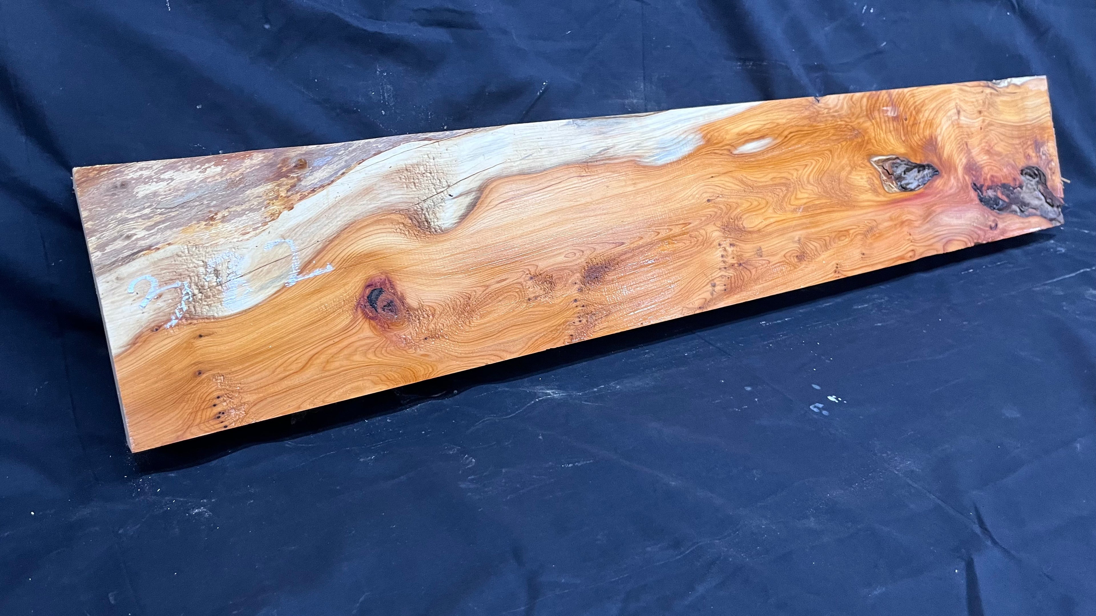 Hardwood yew, mantle piece, slab, board, shelf 1040 L x 181 W x 66 D mm    (382)