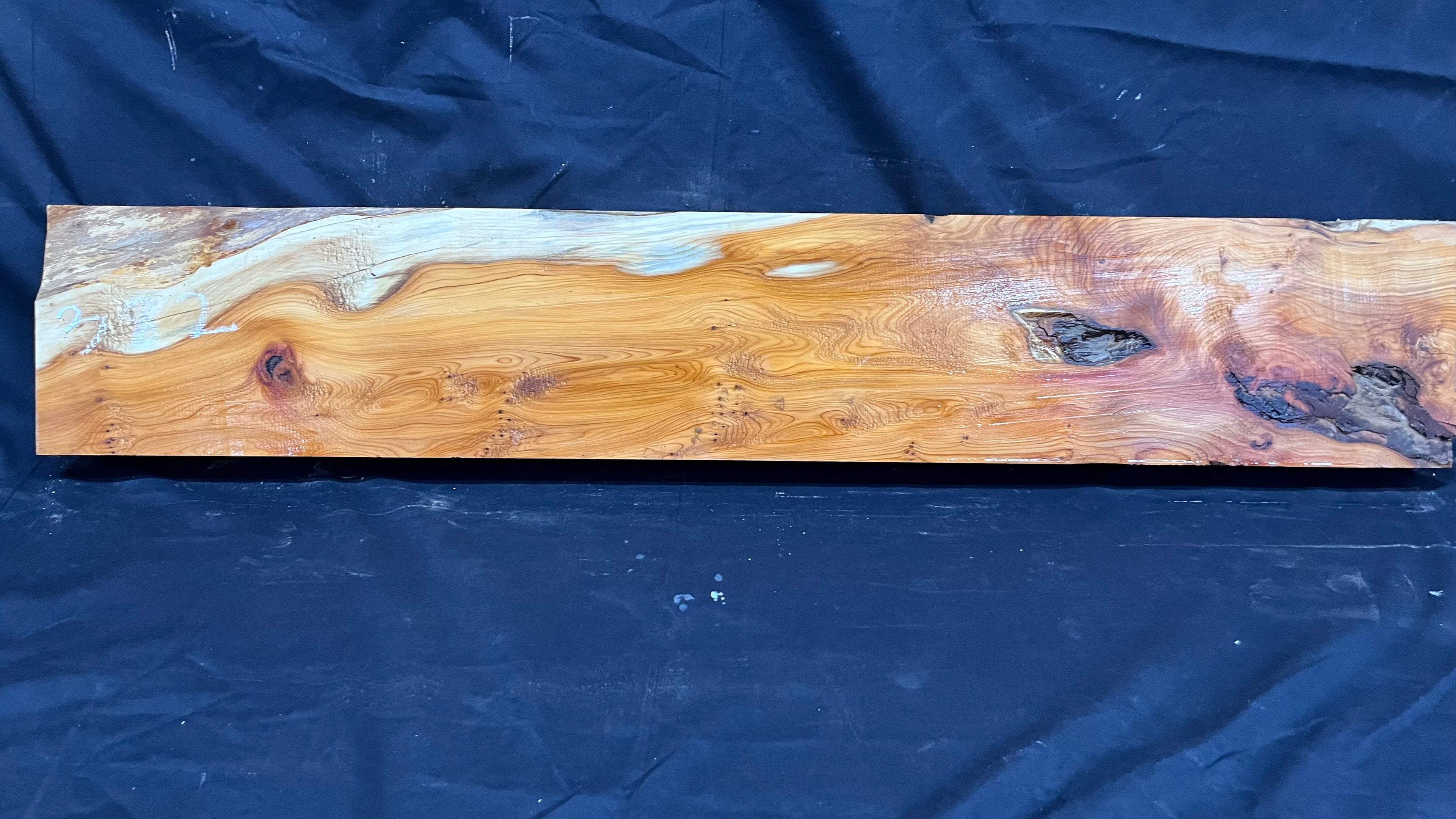 Hardwood yew, mantle piece, slab, board, shelf 1040 L x 181 W x 66 D mm    (382)