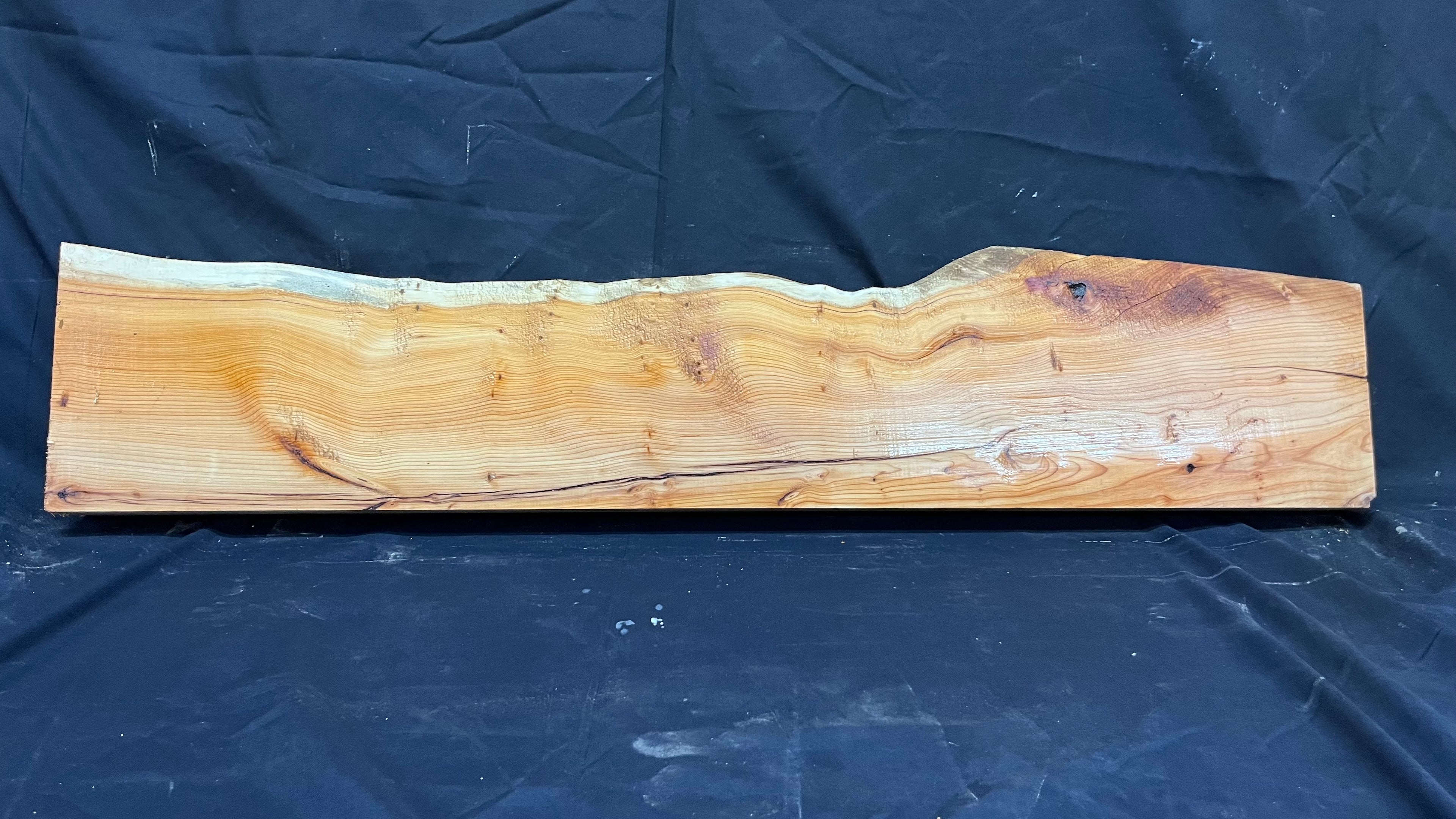 Hardwood yew, mantle piece, slab, board, shelf 1045 L x 215 W x 61 D mm    (383)