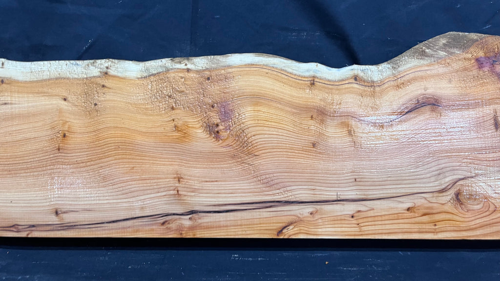 Hardwood yew, mantle piece, slab, board, shelf 1045 L x 215 W x 61 D mm    (383)