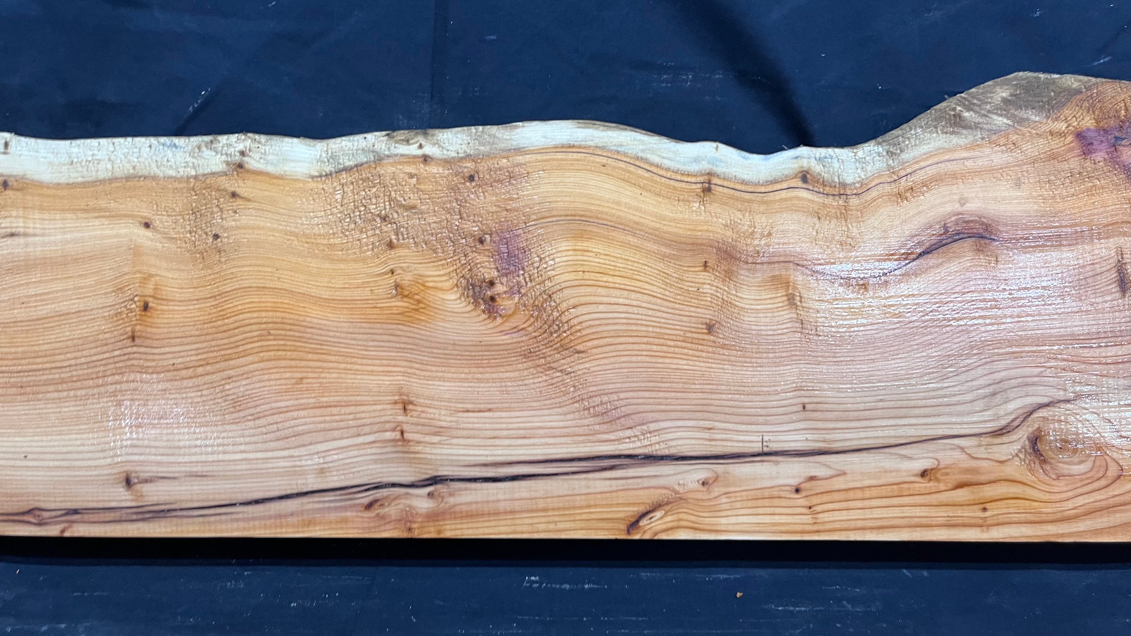 Hardwood yew, mantle piece, slab, board, shelf 1045 L x 215 W x 61 D mm    (383)