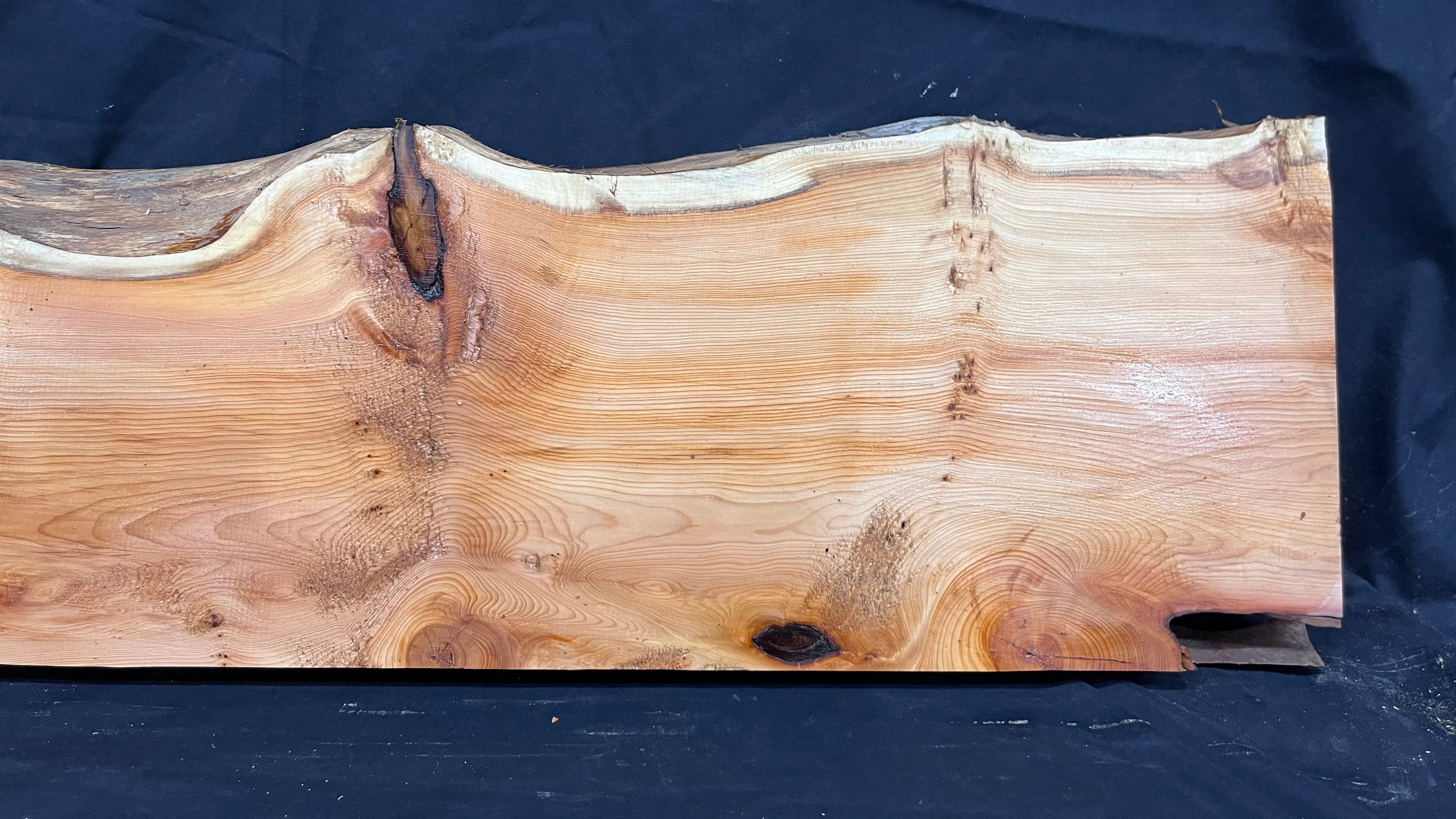 Hardwood yew, mantle piece, slab, board, shelf 992 L x 269 W x 34 D mm    (384)