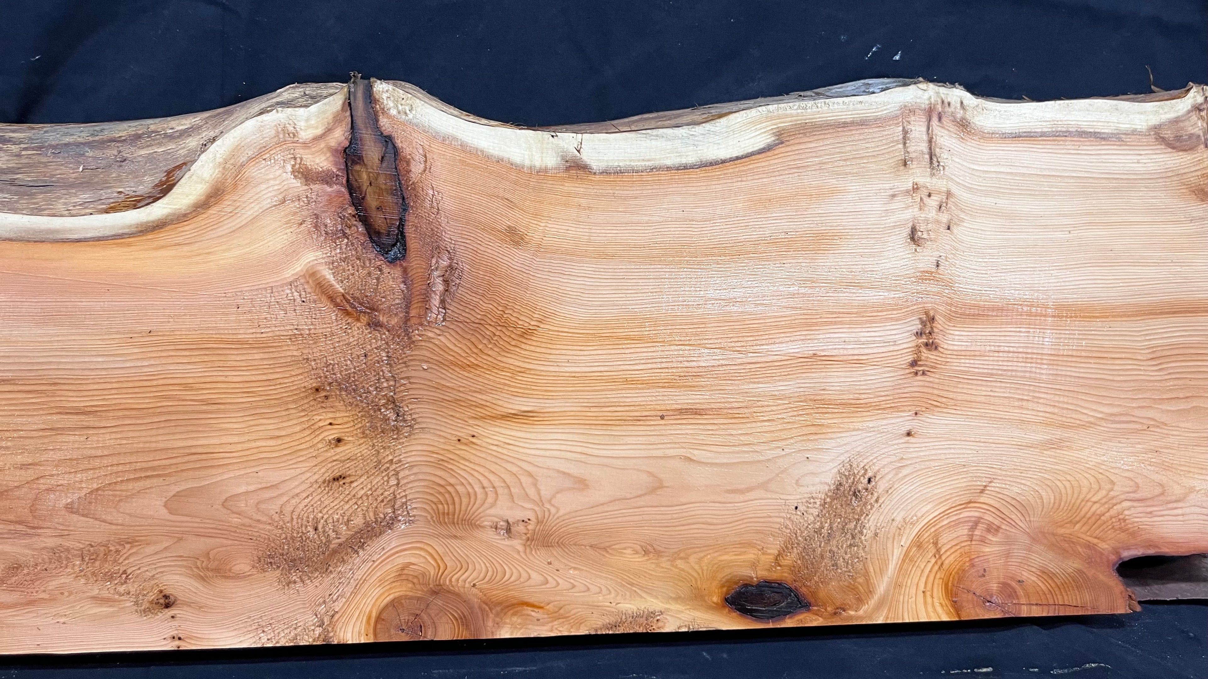 Hardwood yew, mantle piece, slab, board, shelf 992 L x 269 W x 34 D mm    (384)