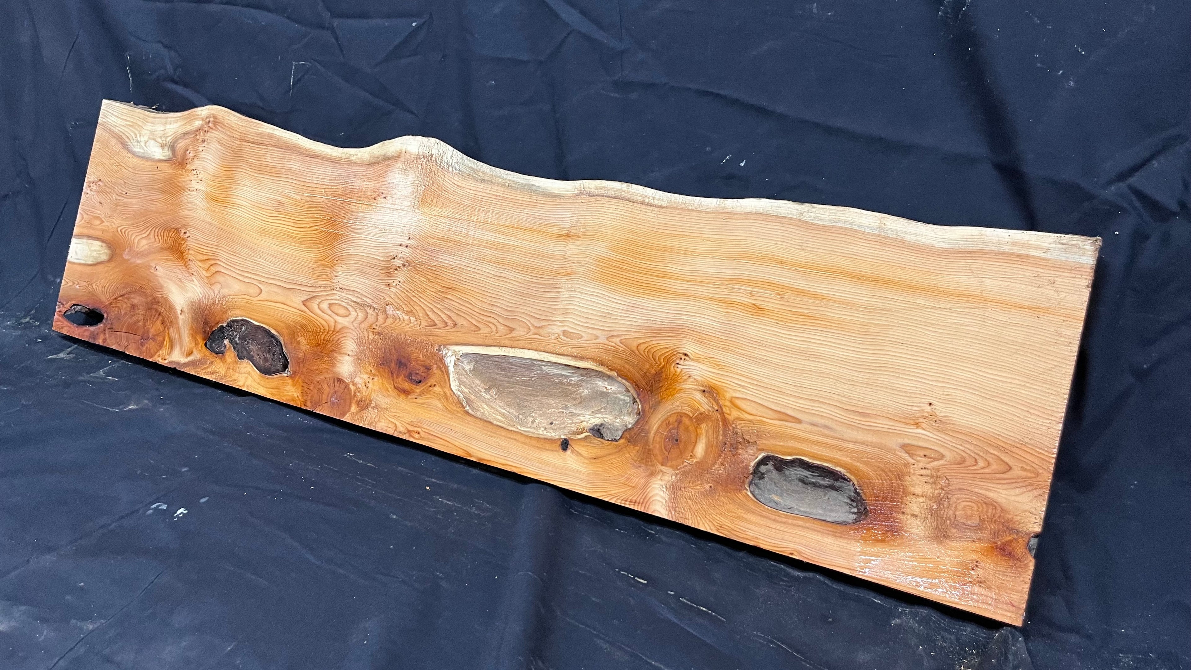 Hardwood yew, mantle piece, slab, board, shelf 992 L x 269 W x 34 D mm    (384)