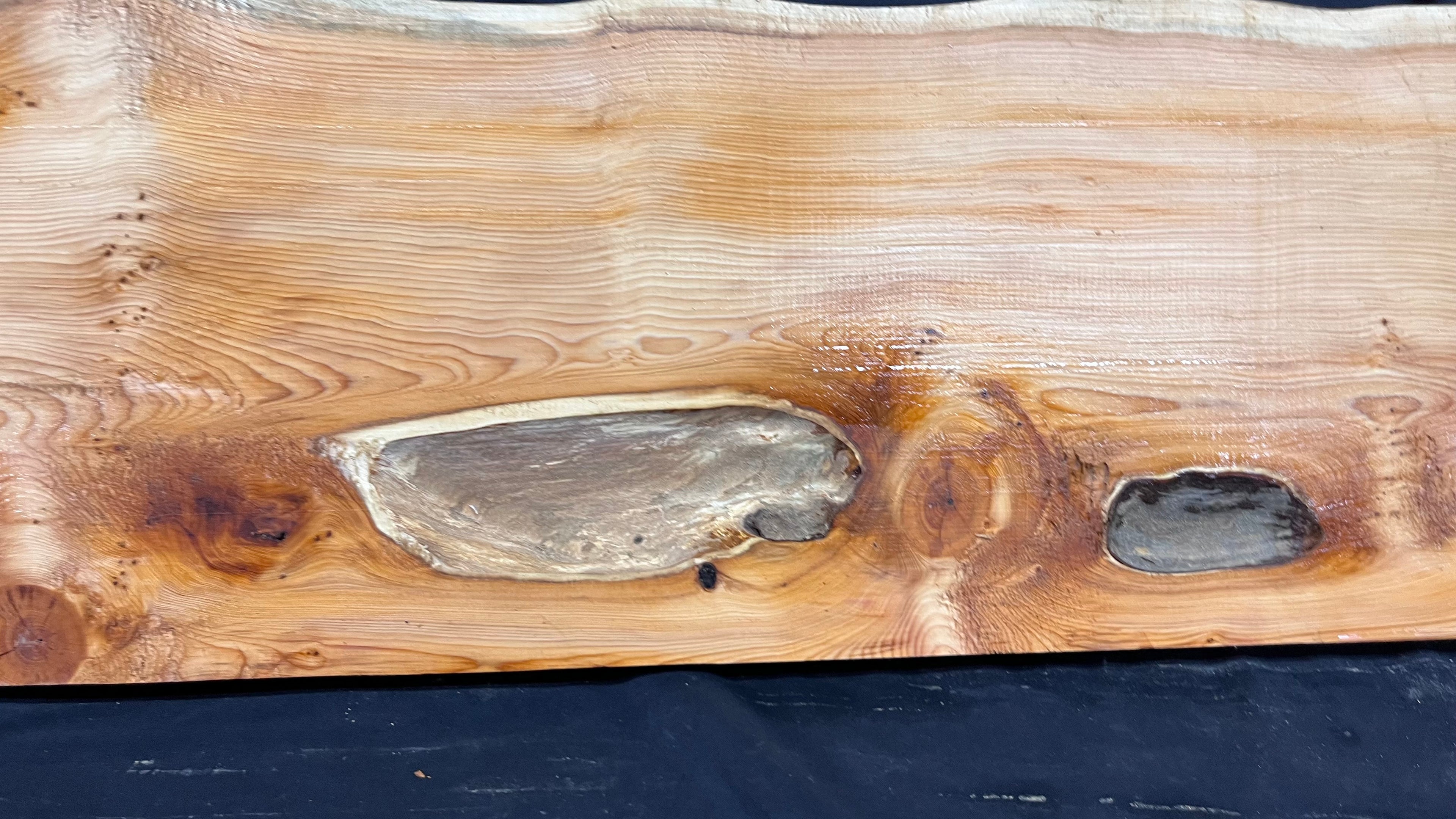Hardwood yew, mantle piece, slab, board, shelf 992 L x 269 W x 34 D mm    (384)