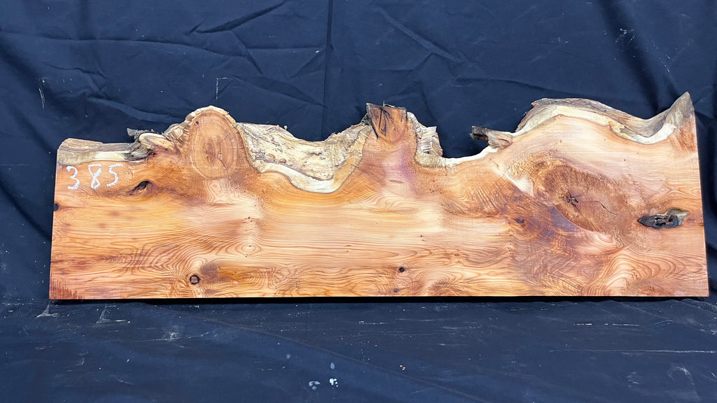 Hardwood yew, mantle piece, slab, board, shelf 940 L x 300 W x 35 D mm    (385)