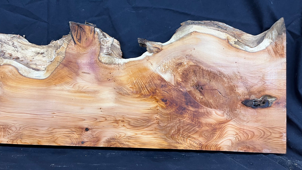 Hardwood yew, mantle piece, slab, board, shelf 940 L x 300 W x 35 D mm    (385)