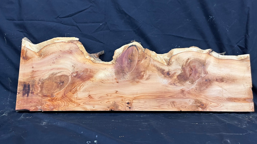 Hardwood yew, mantle piece, slab, board, shelf 940 L x 300 W x 35 D mm    (385)