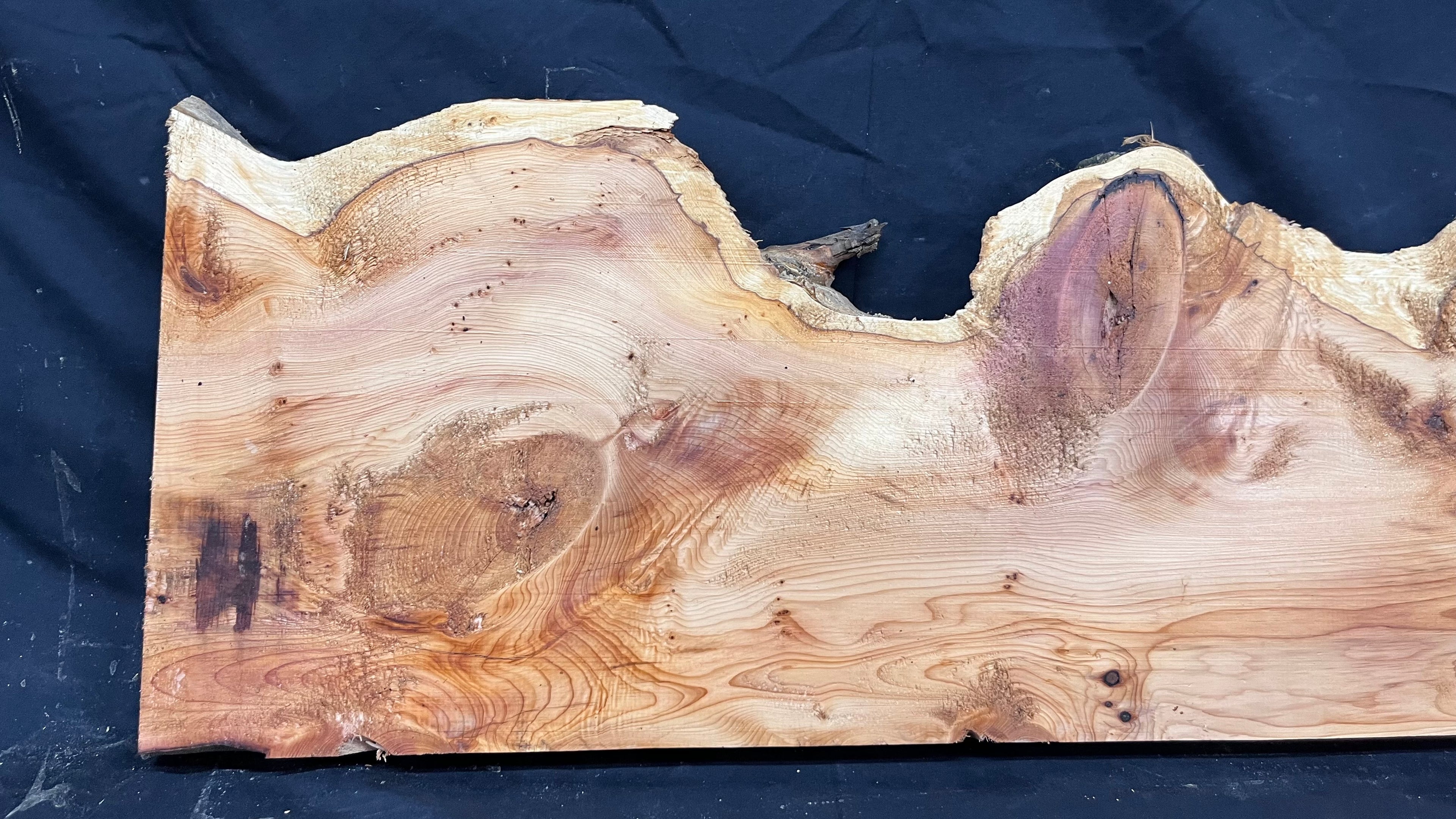 Hardwood yew, mantle piece, slab, board, shelf 940 L x 300 W x 35 D mm    (385)