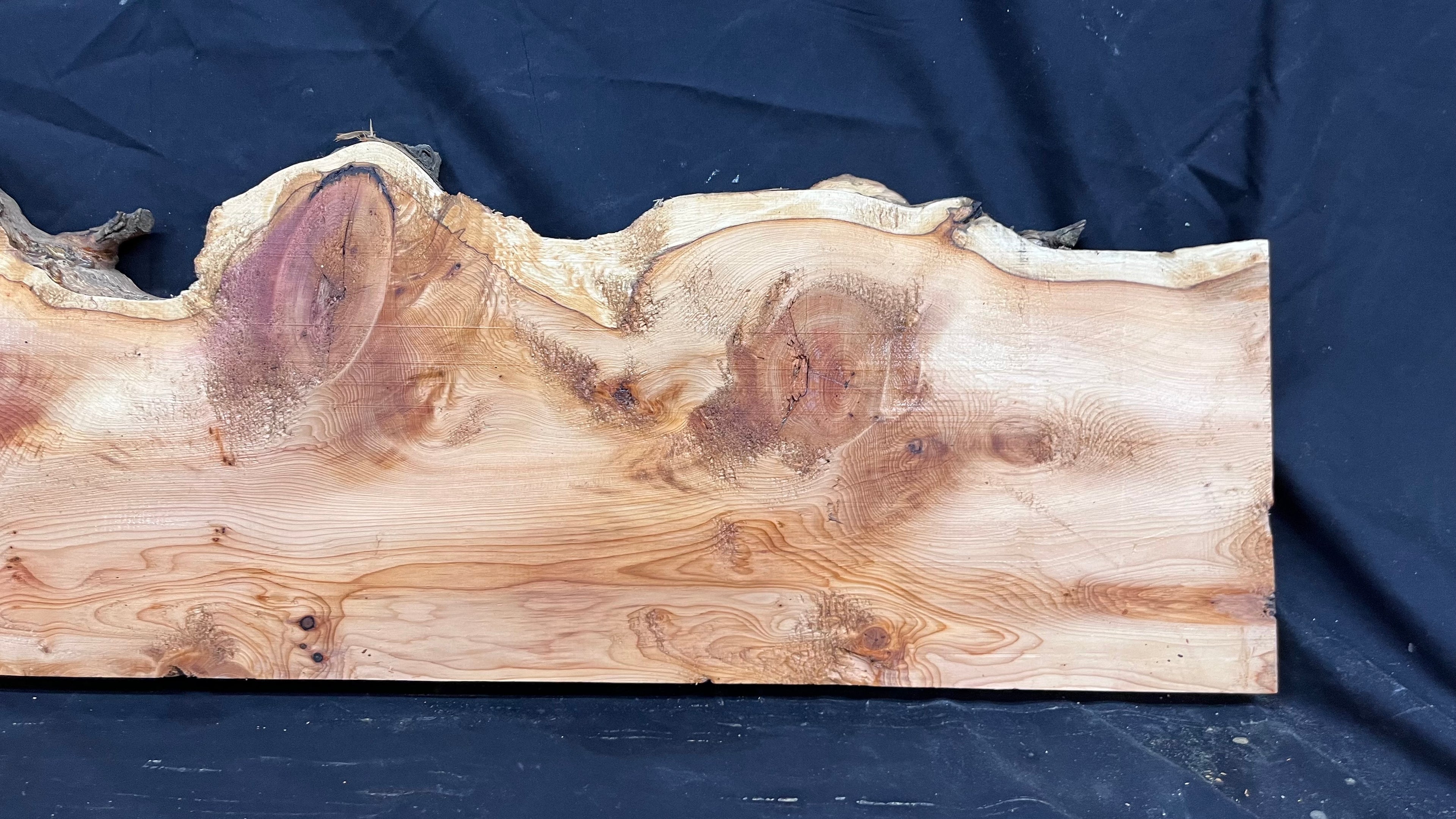 Hardwood yew, mantle piece, slab, board, shelf 940 L x 300 W x 35 D mm    (385)