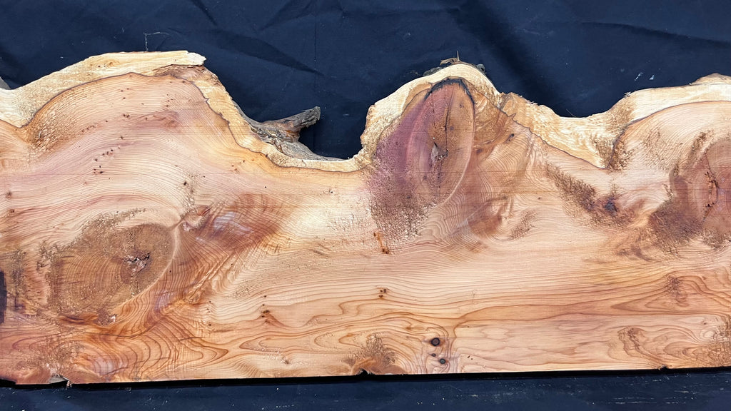 Hardwood yew, mantle piece, slab, board, shelf 940 L x 300 W x 35 D mm    (385)