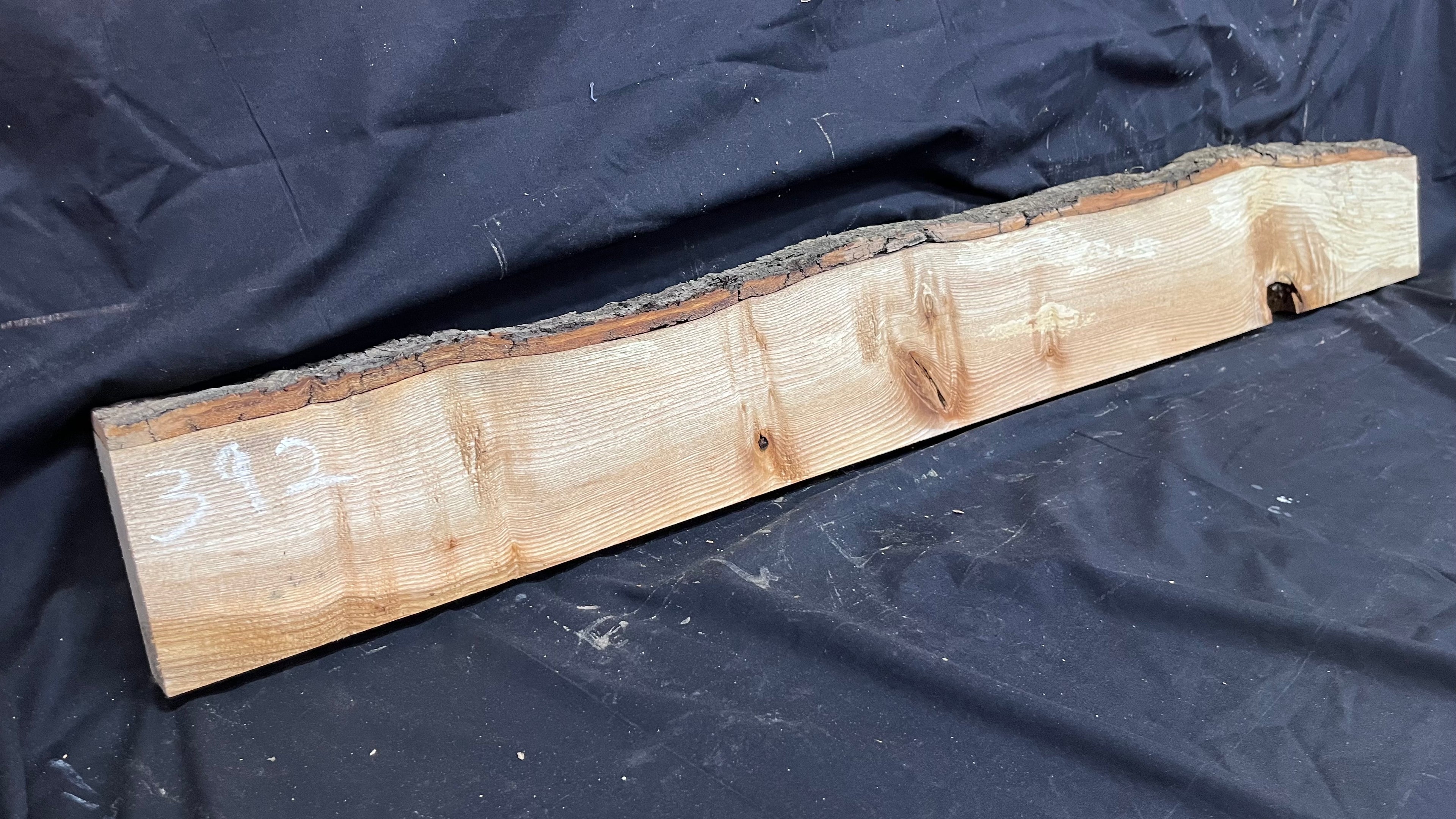 Ash hardwood,shelf, mantlepiece. timber, plank 1384 L x 162 W x 44 D mm     (392)