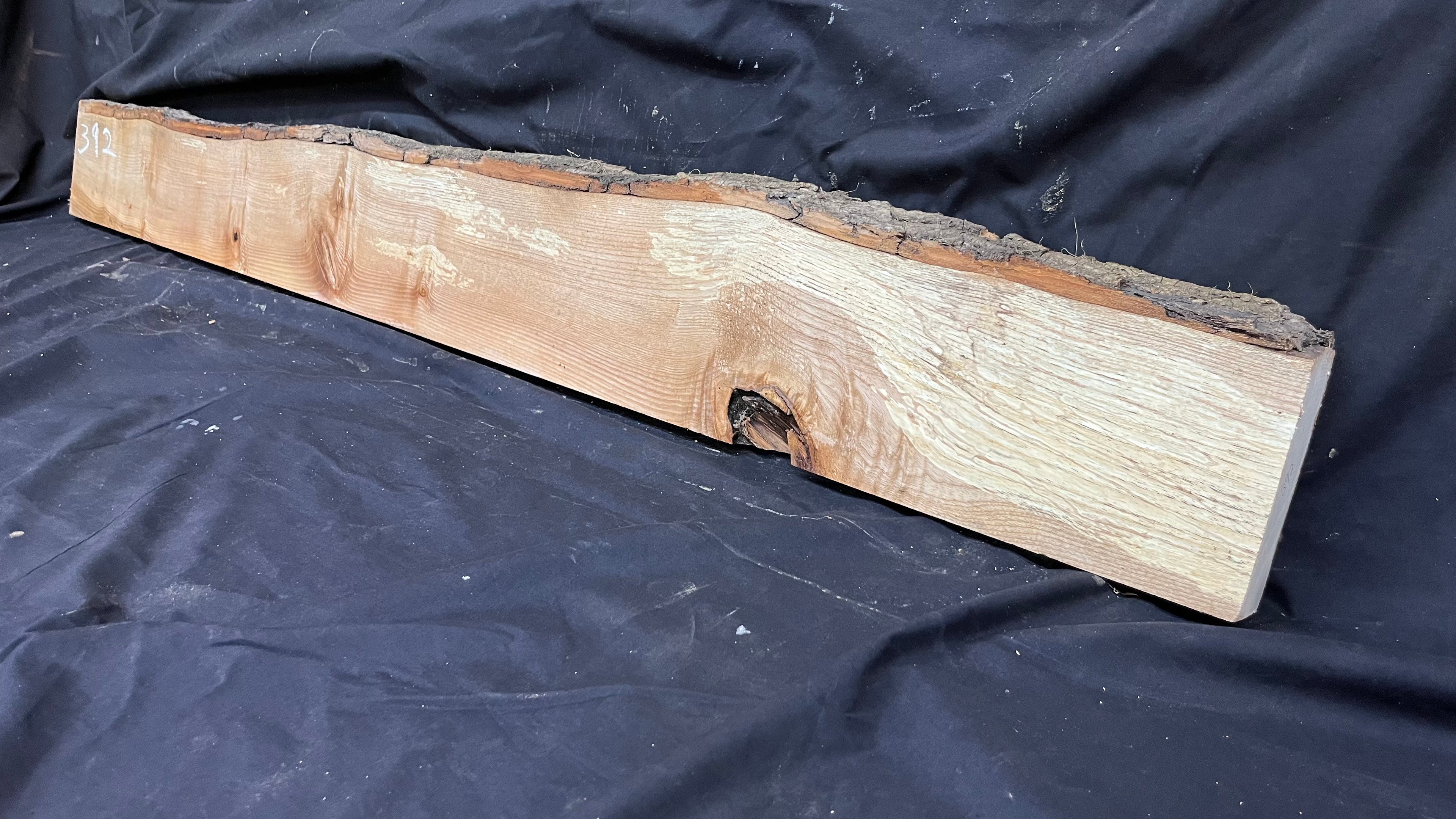 Ash hardwood,shelf, mantlepiece. timber, plank 1384 L x 162 W x 44 D mm     (392)