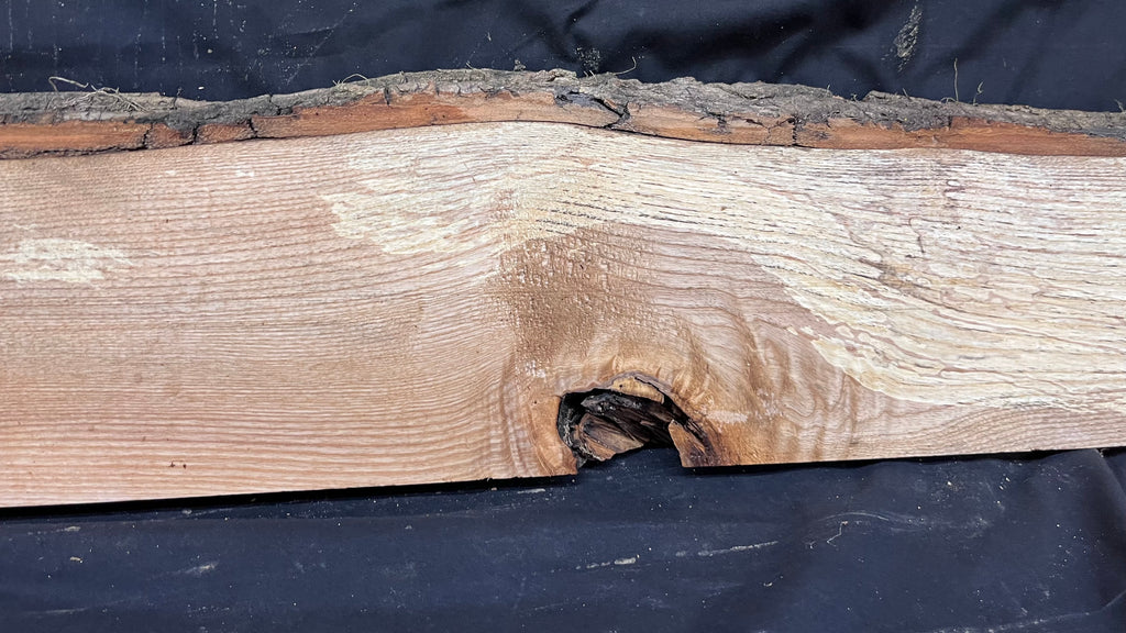 Ash hardwood,shelf, mantlepiece. timber, plank 1384 L x 162 W x 44 D mm     (392)