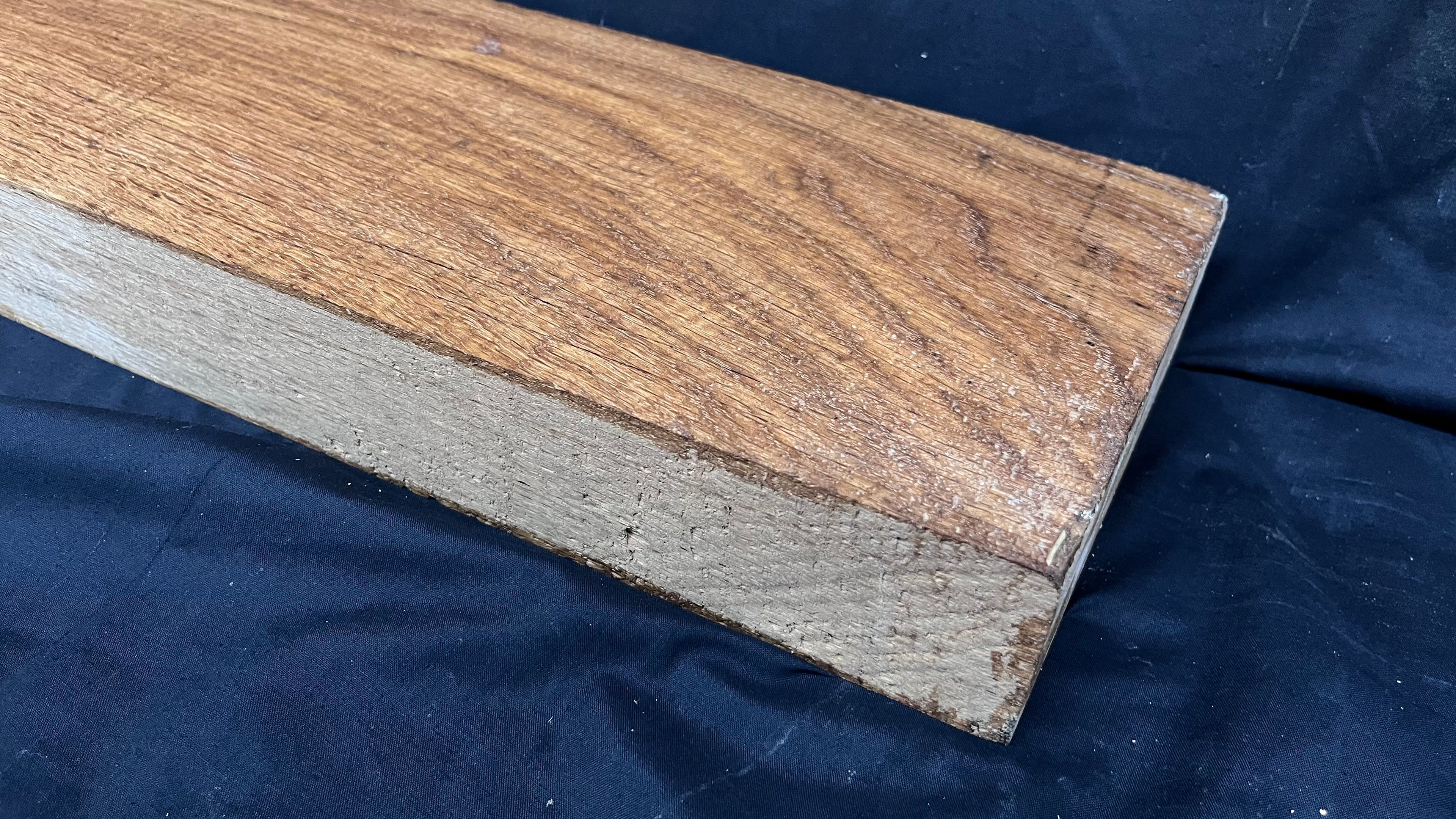 Brown oak, mantle, floating shelf  663 L x 164 W x 63 D mm (266)