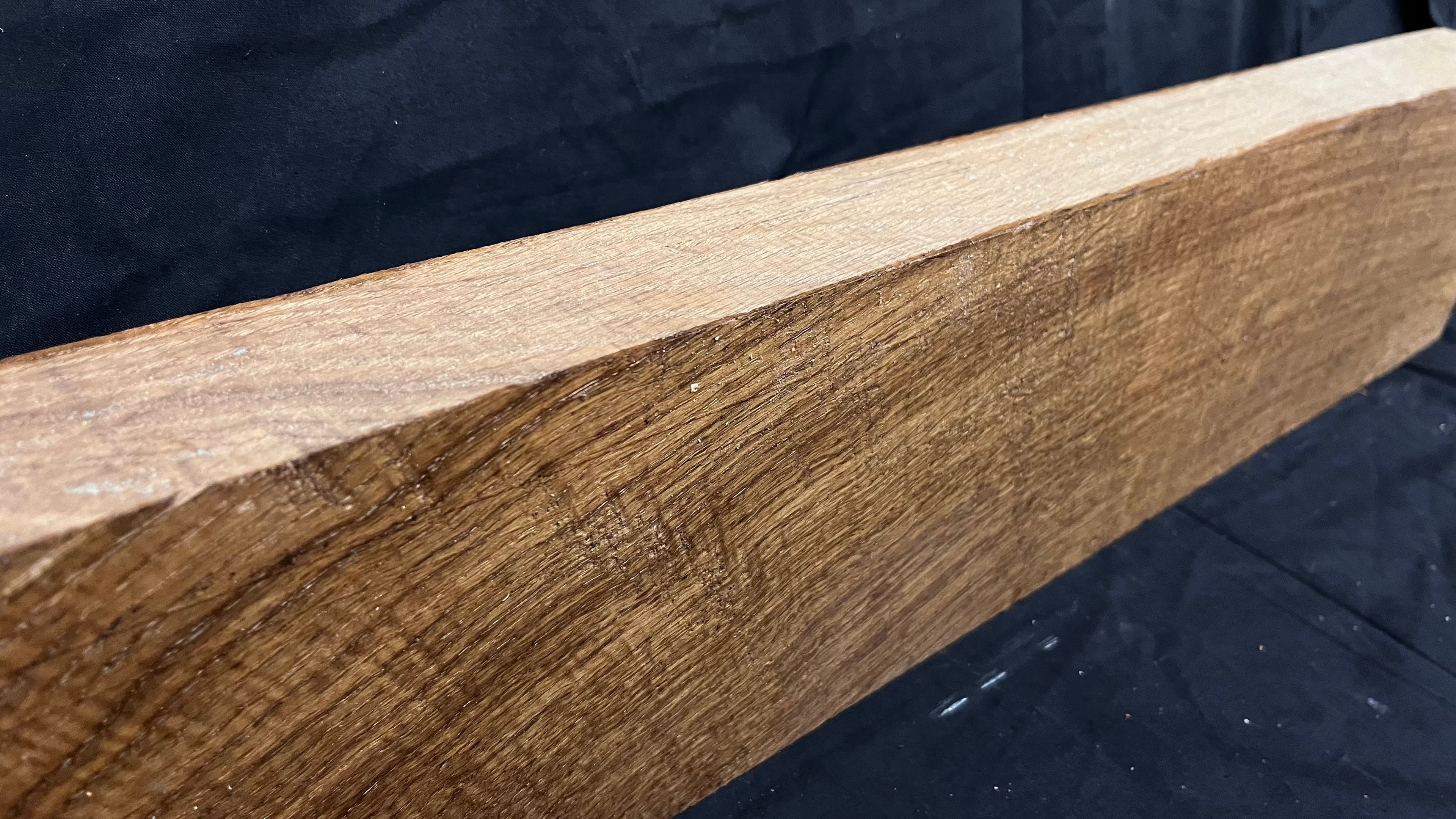 Brown oak, mantle, floating shelf  813 L x 163 W x 61 D mm (267)