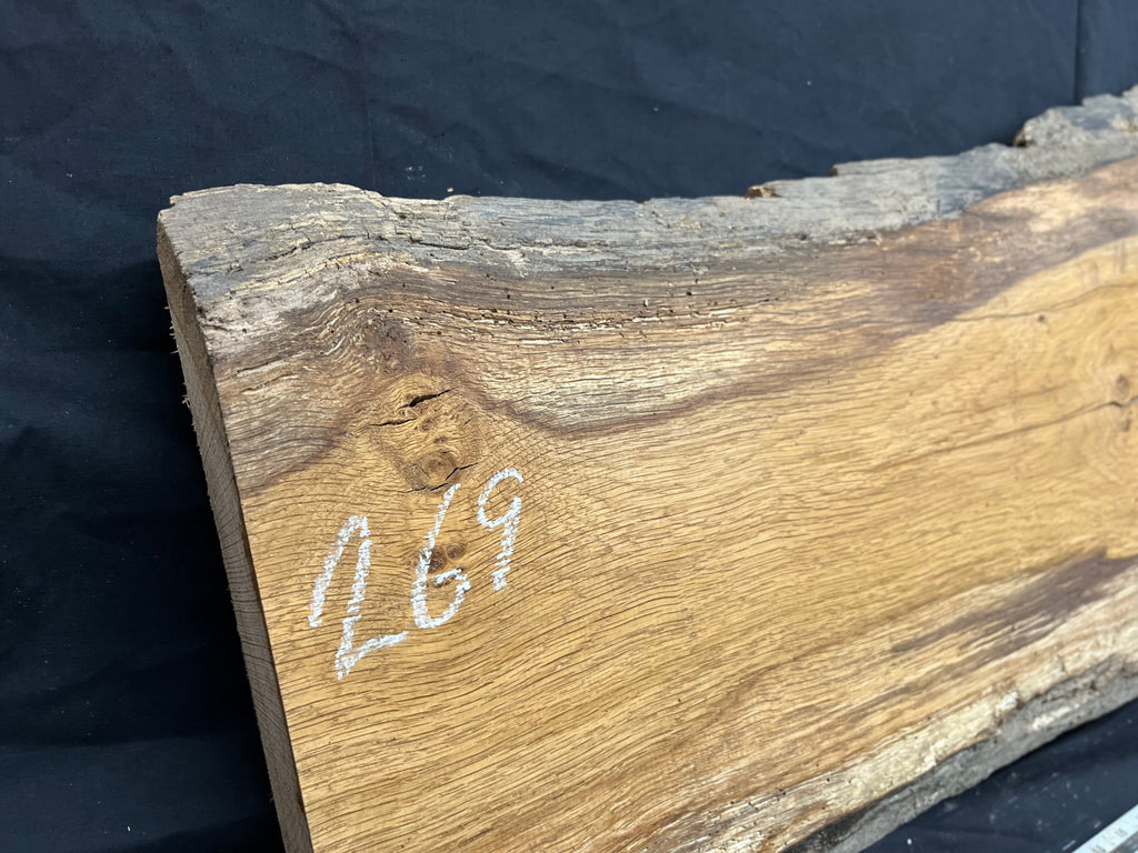 Oak,plank, platter, mantle, floating shelf  1001 L x 520 W x 38 D mm (269)