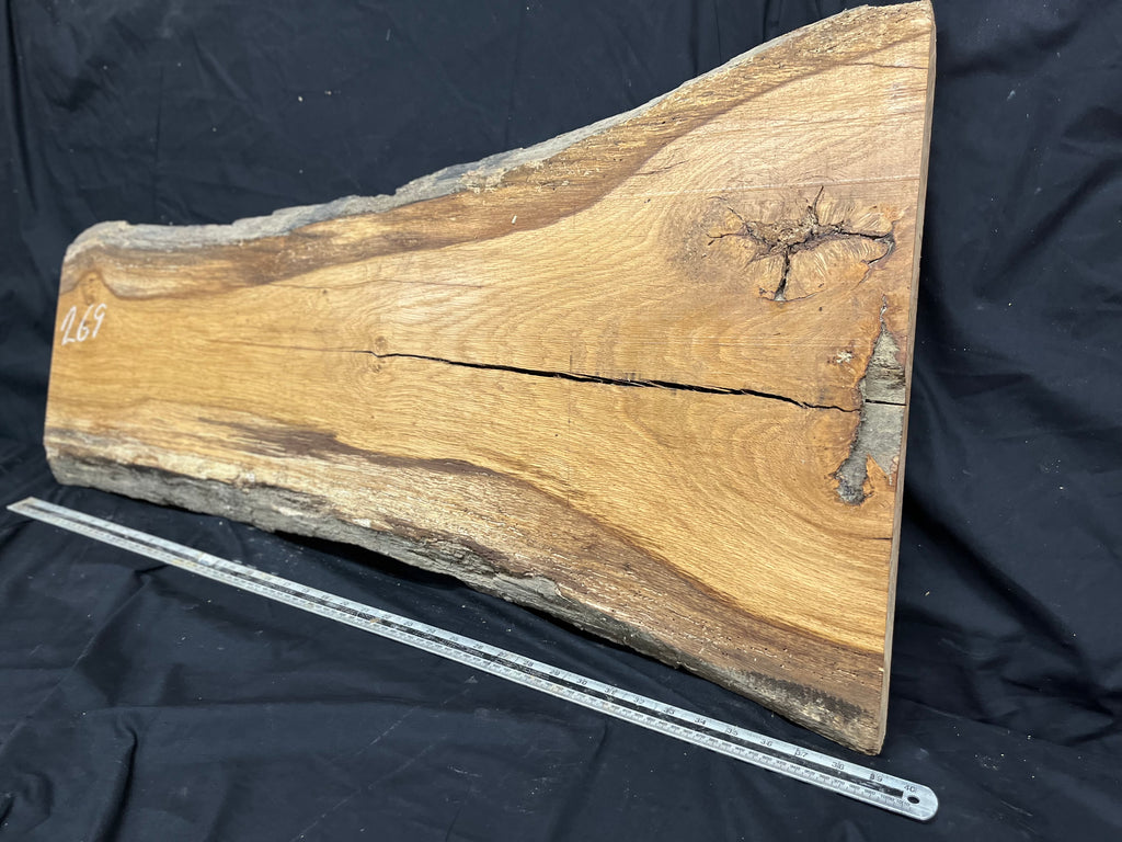 Oak,plank, platter, mantle, floating shelf  1001 L x 520 W x 38 D mm (269)