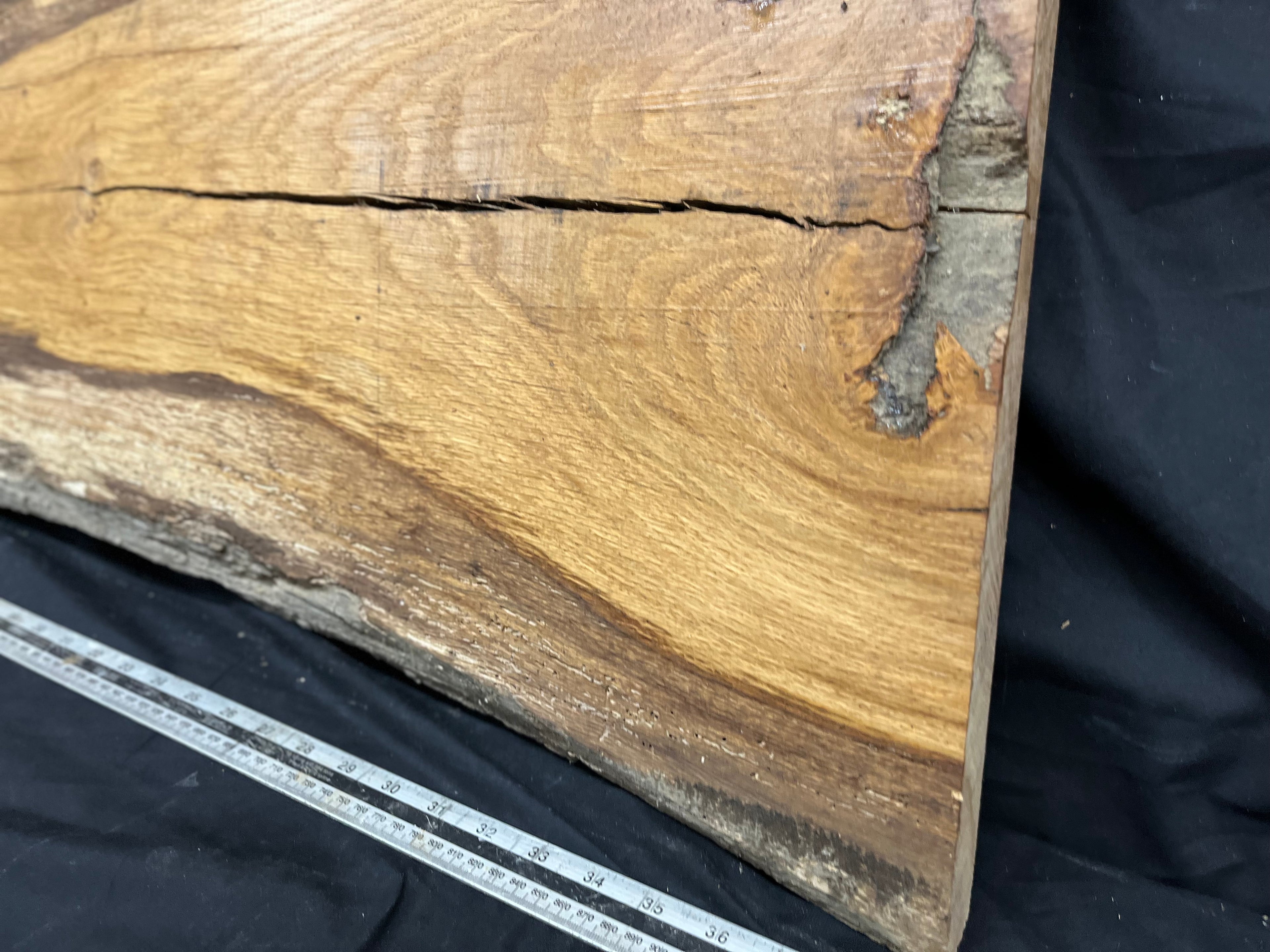 Oak,plank, platter, mantle, floating shelf  1001 L x 520 W x 38 D mm (269)