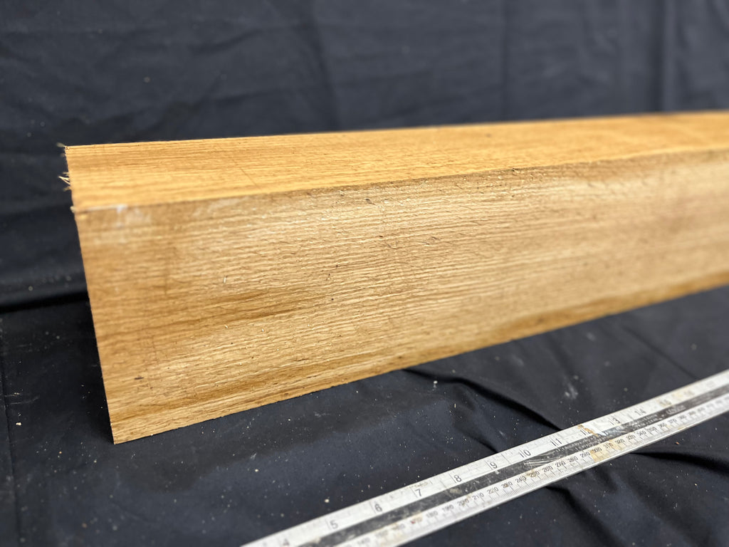 Green oak block, plinth, mantle, floating shelf, 679 L x 112 W x 143 D mm (271)