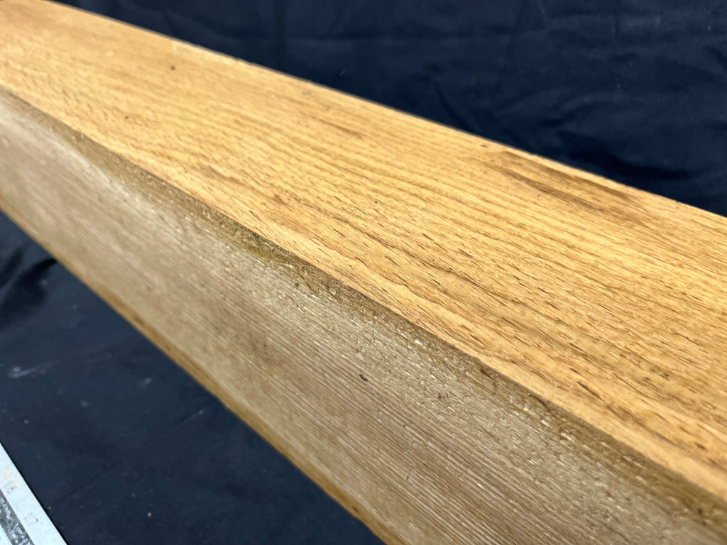 Green oak block, plinth, mantle, floating shelf, 679 L x 112 W x 143 D mm (271)