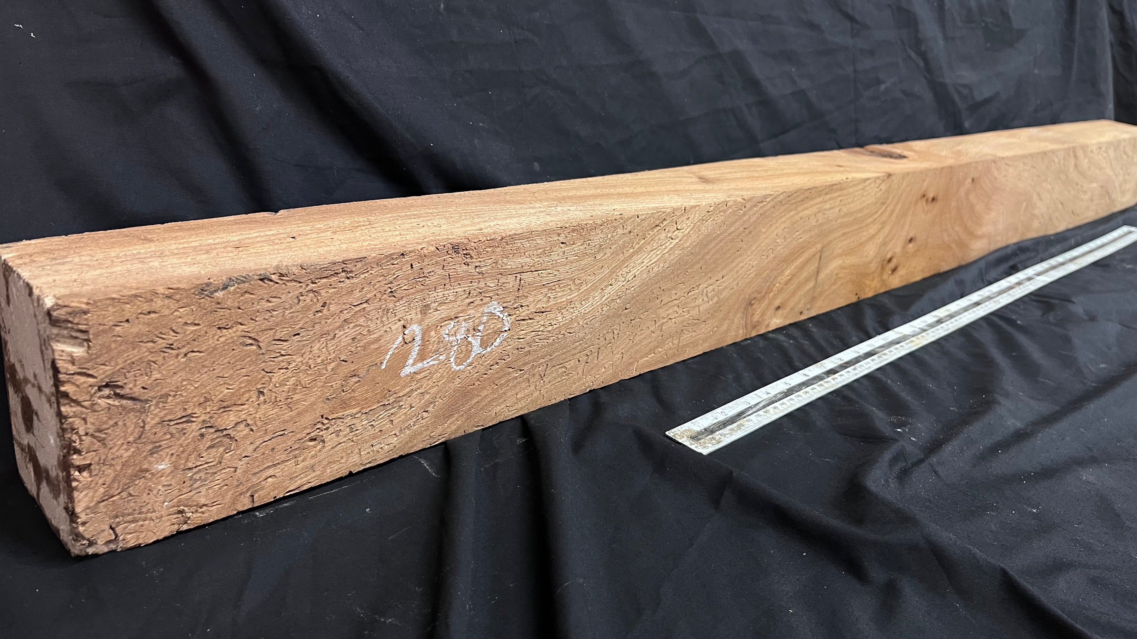 Reclaimed elm mantle, beam, board, plank, 1590 L x 117 W x 90 D mm    (280)