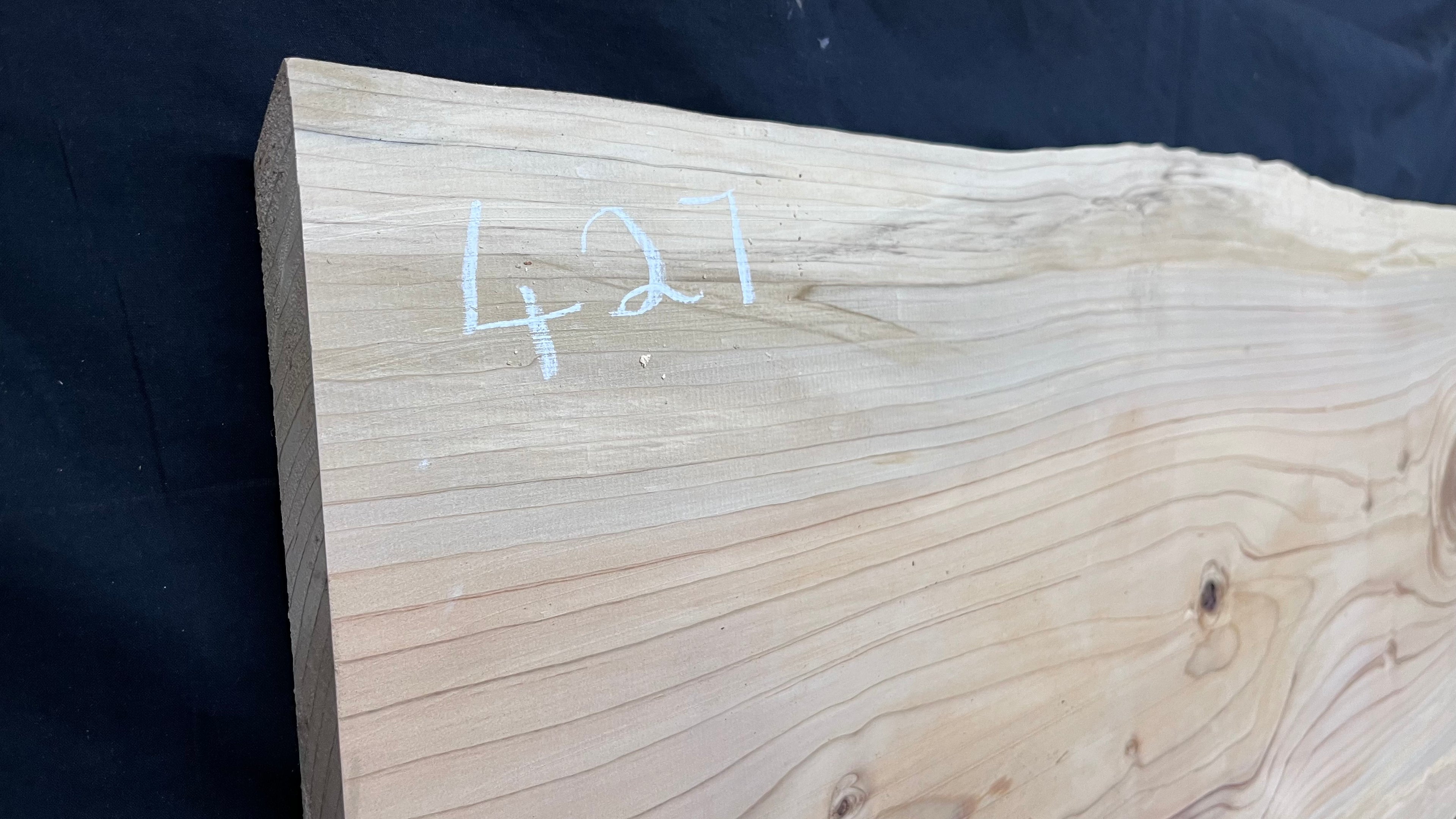 Cedar plank, timber, board. 1109 L x 533 W x 27 D mm  (427mf)
