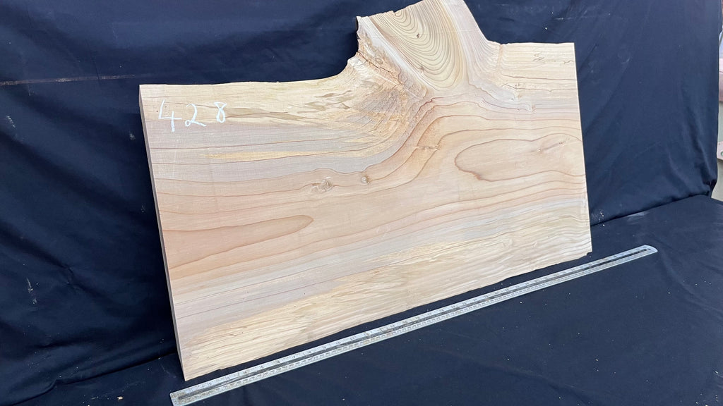 Cedar plank, timber, board. 895 L x 545 W x 26 D mm  (428mf)