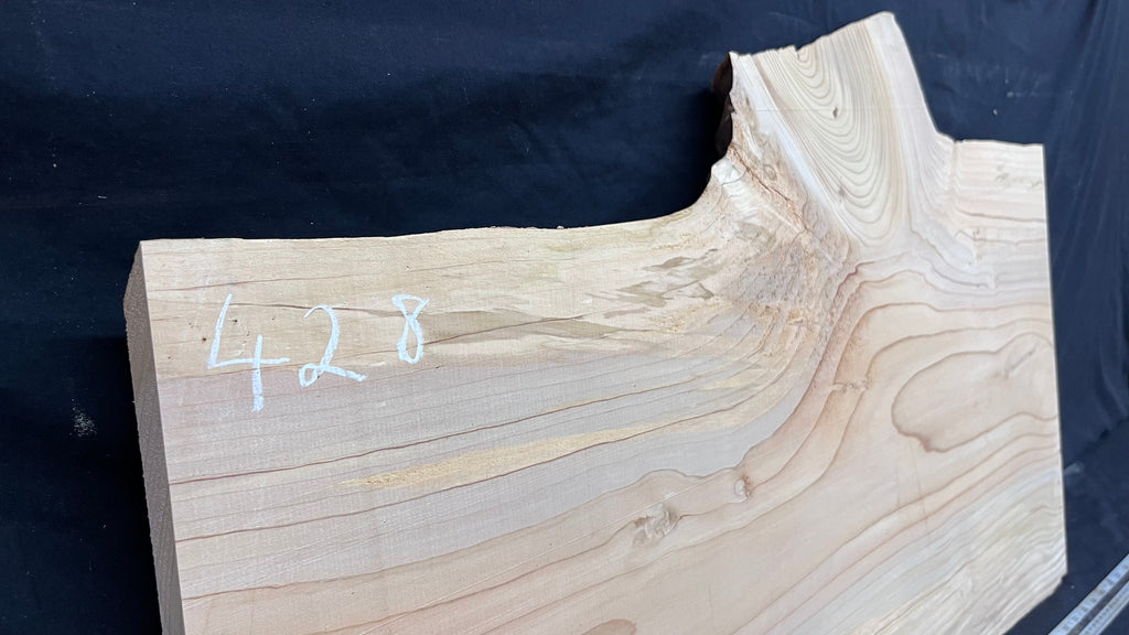 Cedar plank, timber, board. 895 L x 545 W x 26 D mm  (428mf)