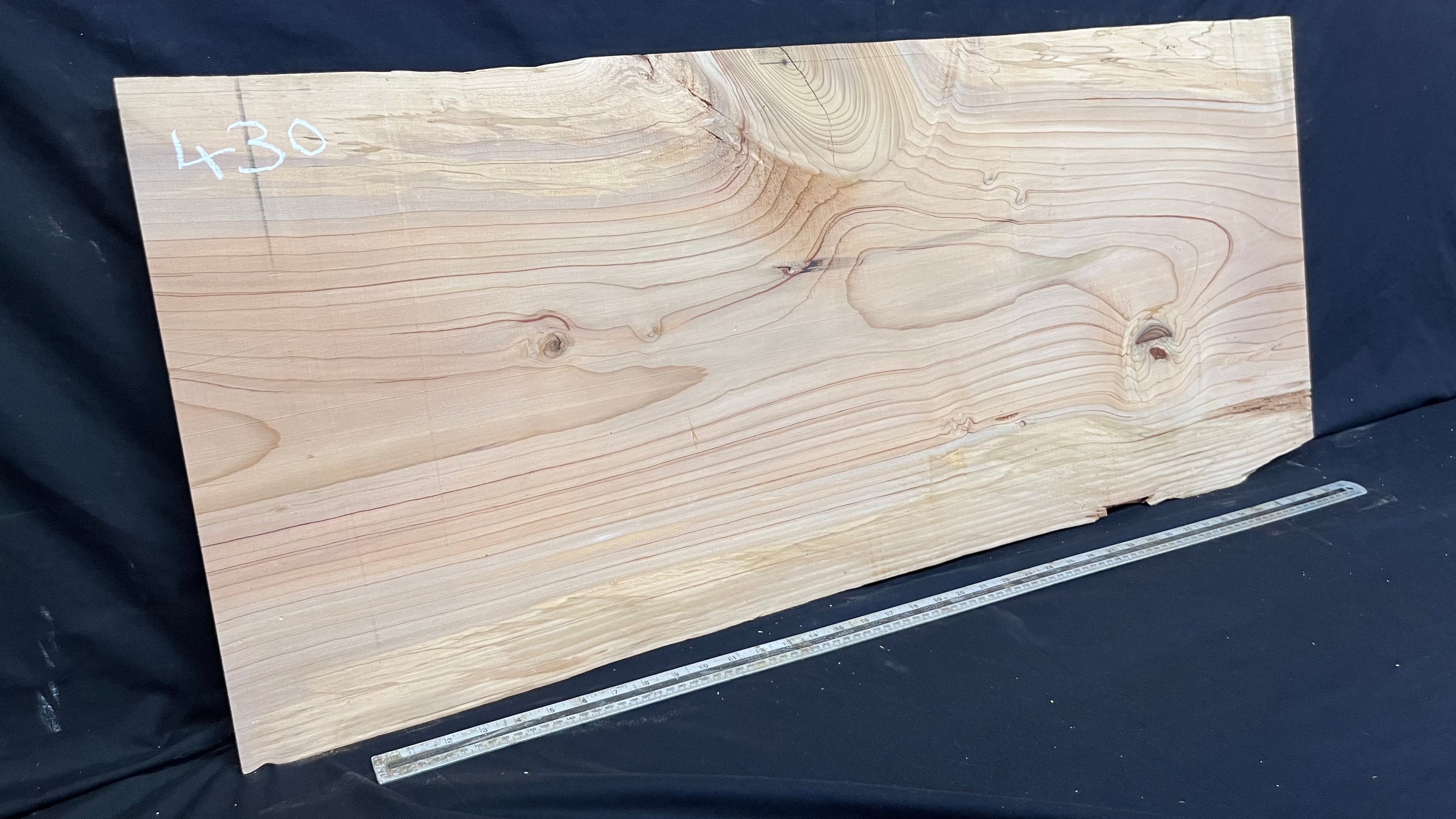 Cedar plank, timber, board. 1134 L x 489 W x 29 D mm  (430mf)