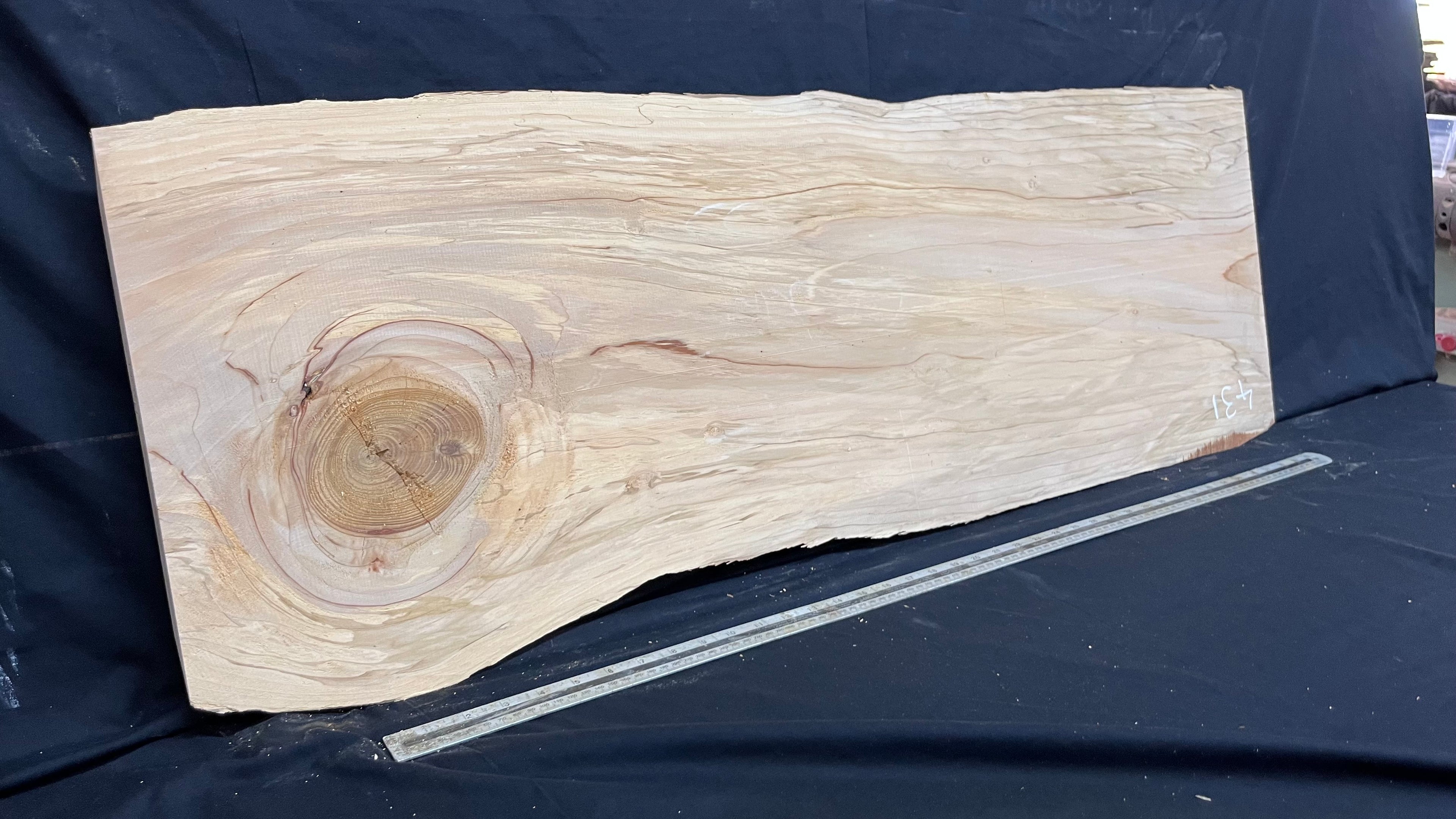 Cedar plank, timber, board. 1165 L x 404 W x 27 D mm  (431mf)