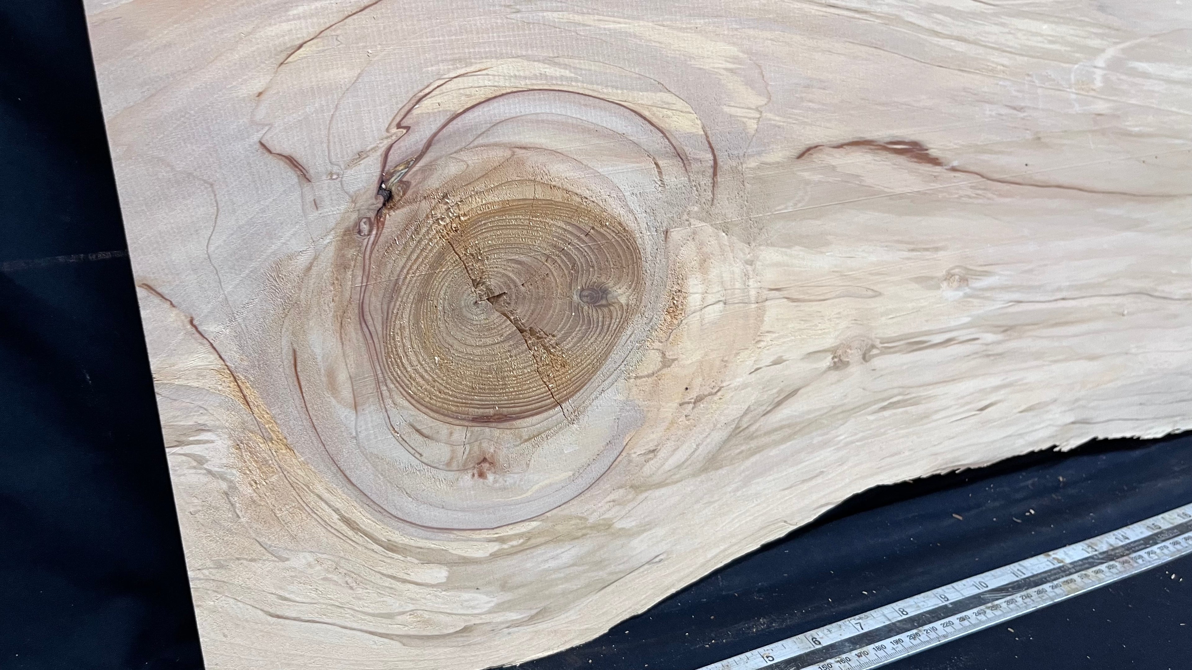 Cedar plank, timber, board. 1165 L x 404 W x 27 D mm  (431mf)