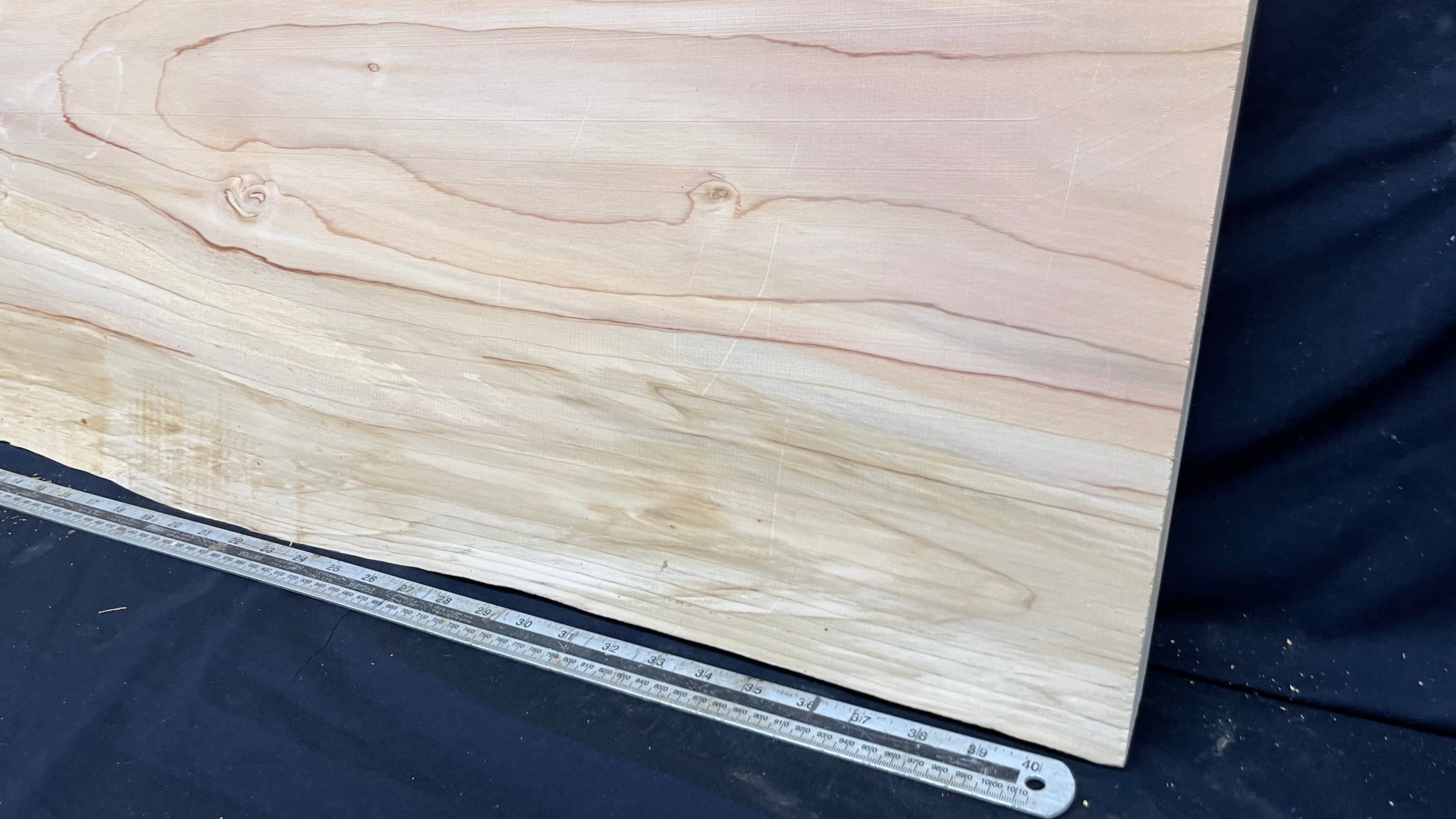 Cedar plank, timber, board. 1165 L x 404 W x 27 D mm  (431mf)