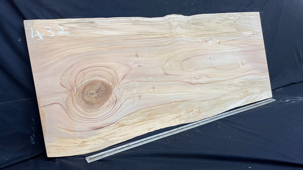 Cedar plank, timber, board. 1151 L x 475 W x 27 D mm  (432mf)