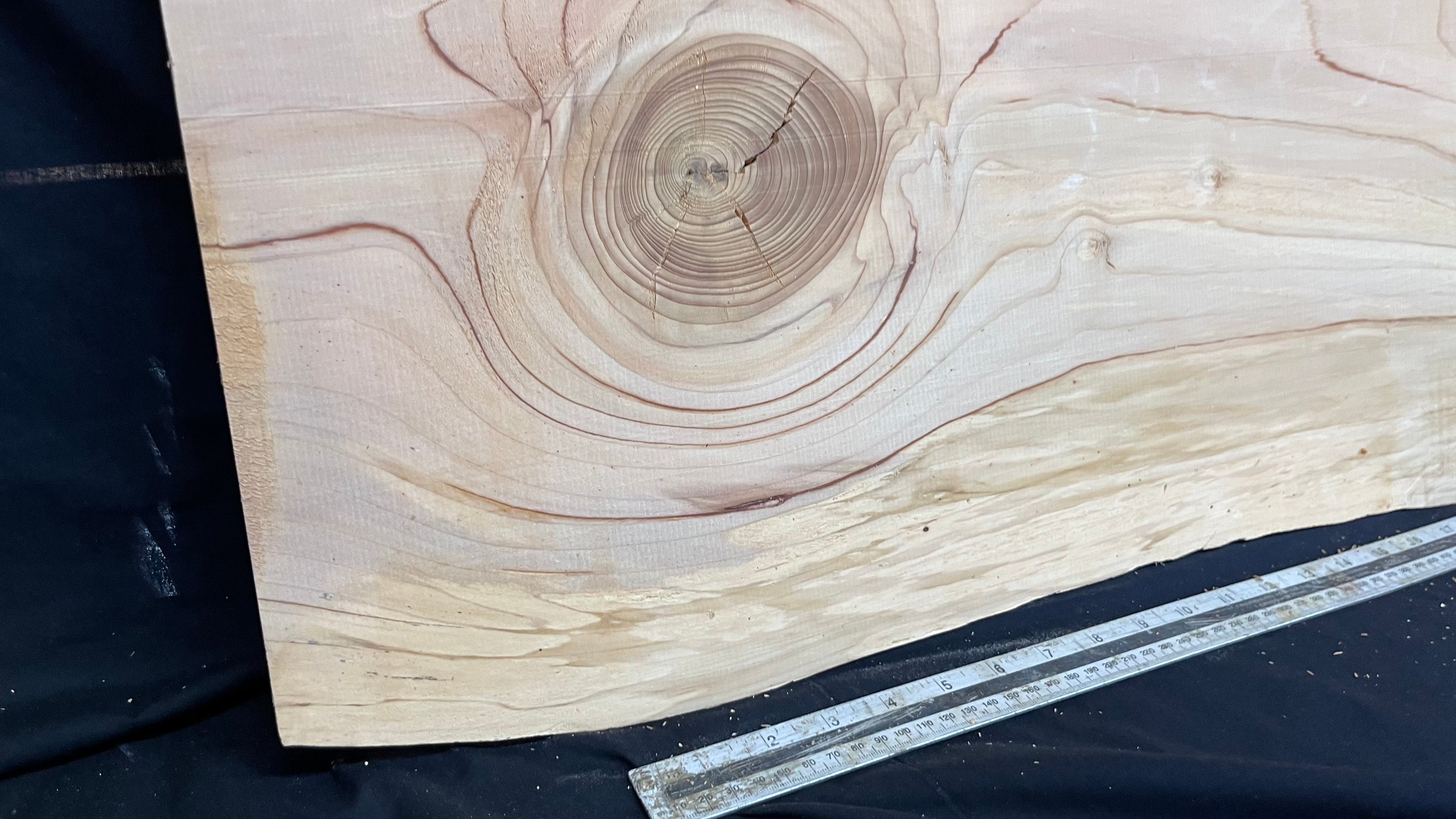 Cedar plank, timber, board. 1151 L x 475 W x 27 D mm  (432mf)