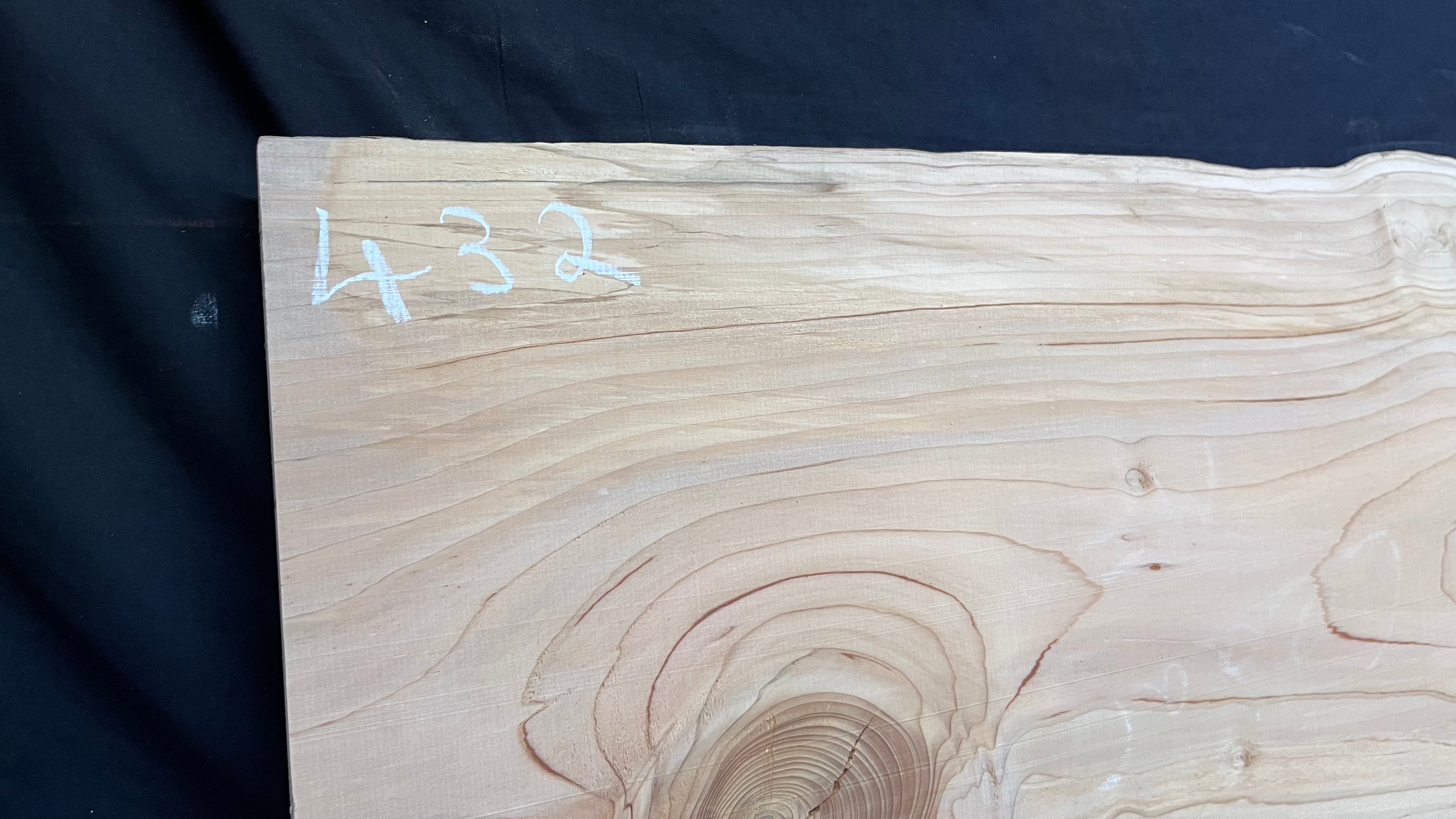 Cedar plank, timber, board. 1151 L x 475 W x 27 D mm  (432mf)